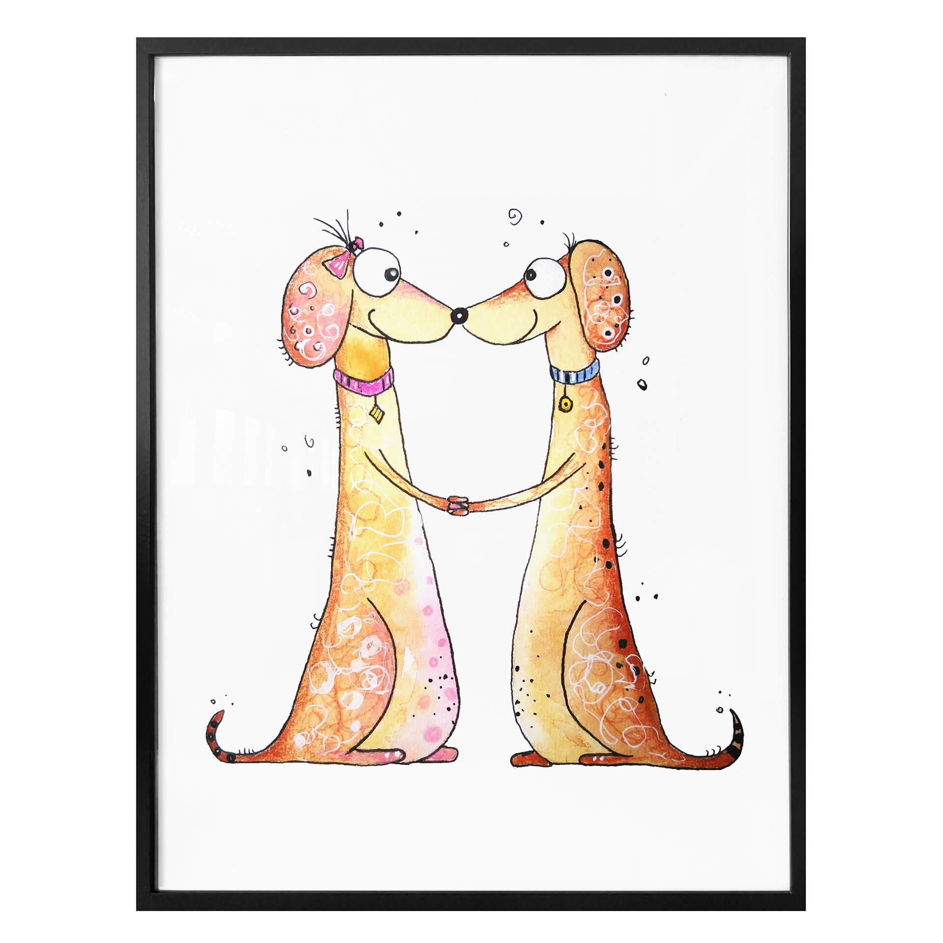 Póster Hagenmeyer - Perros salchicha enamorados