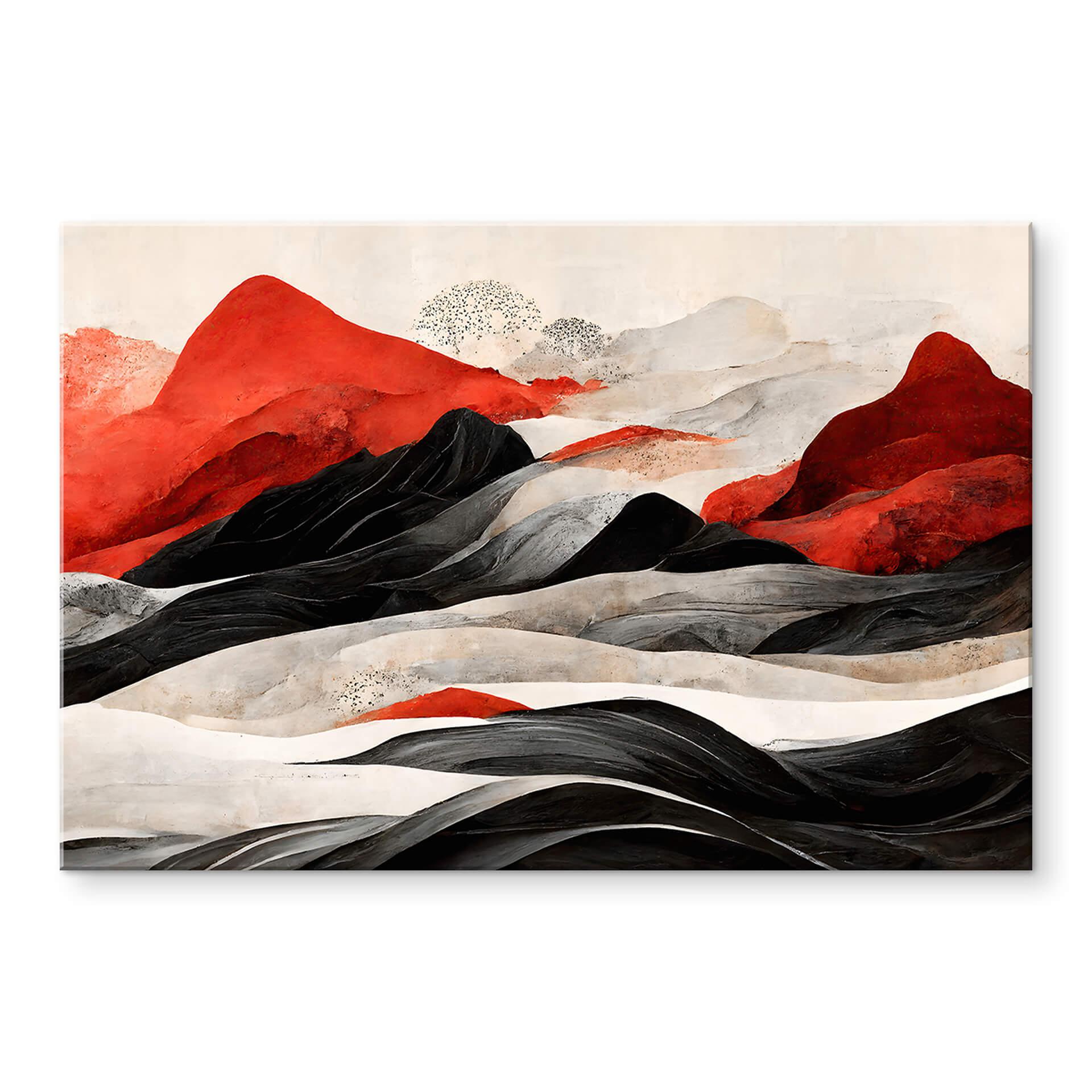 Akrylbillede Treechild - Red Mountains in Japan