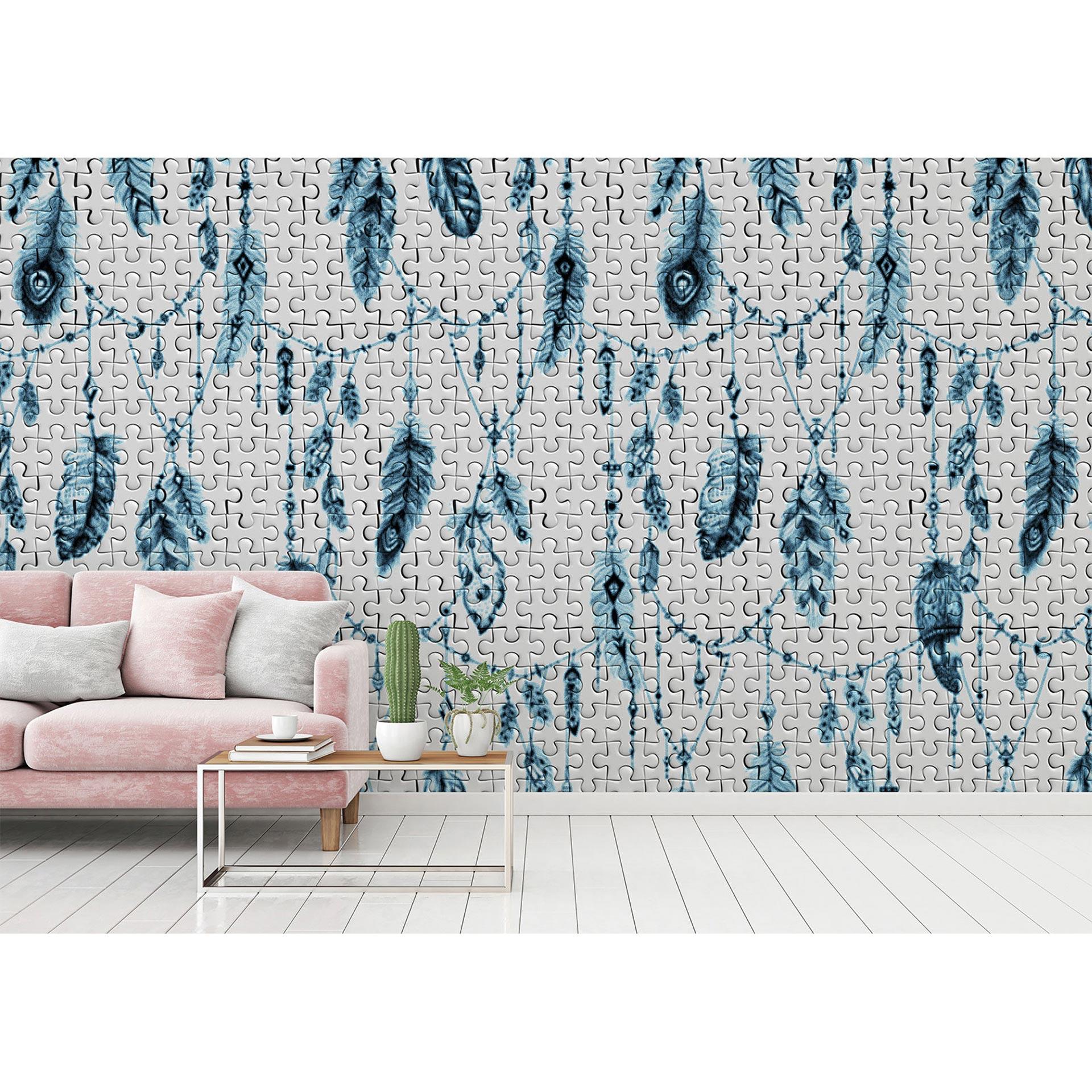 Architects Paper Papier peint photo Atelier 47 Feather Puzzle avec plumes bleues