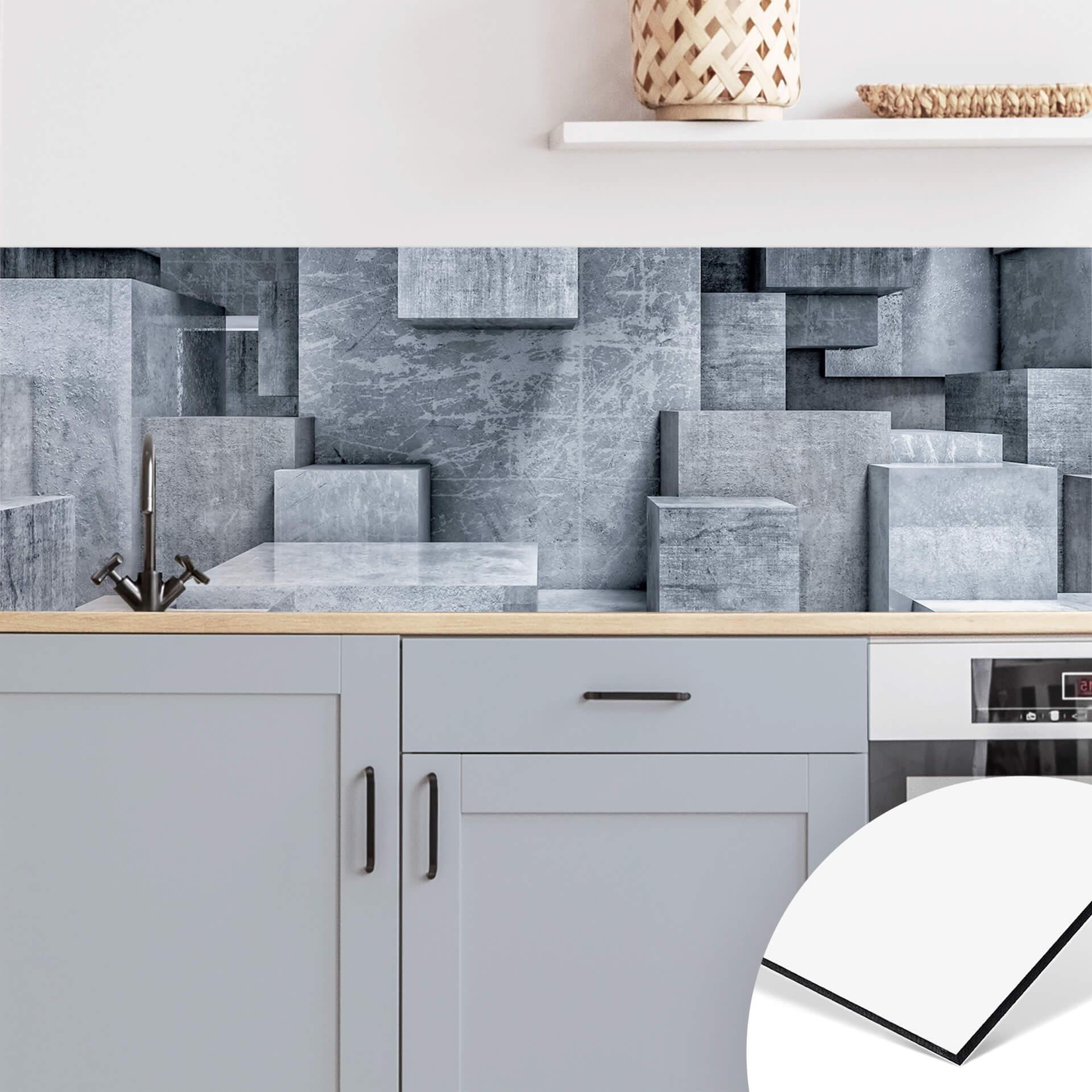 Crédence de Cuisine Blocs de béton 3D
