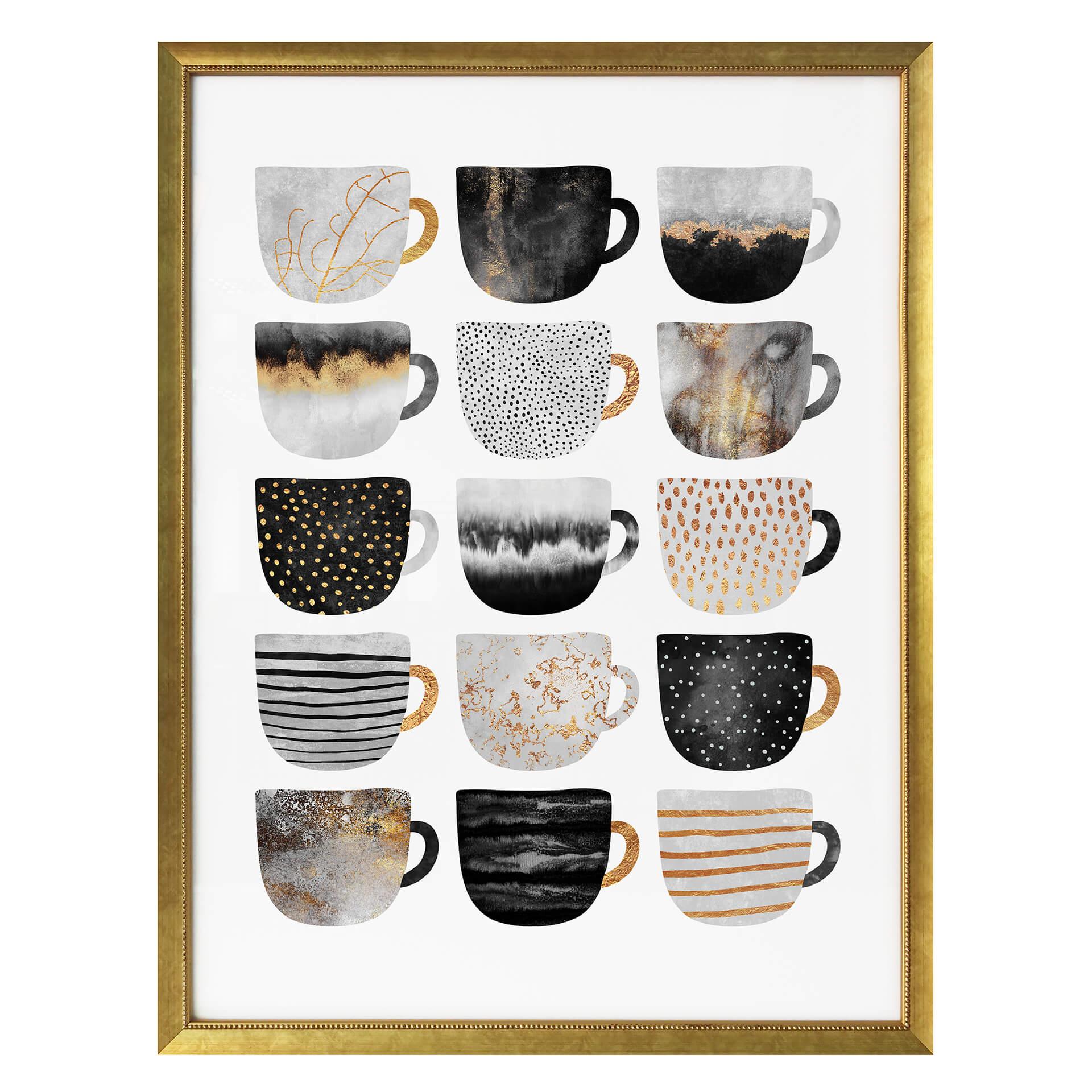 Frederiksson Plakat - Black & Gold Coffee Cups