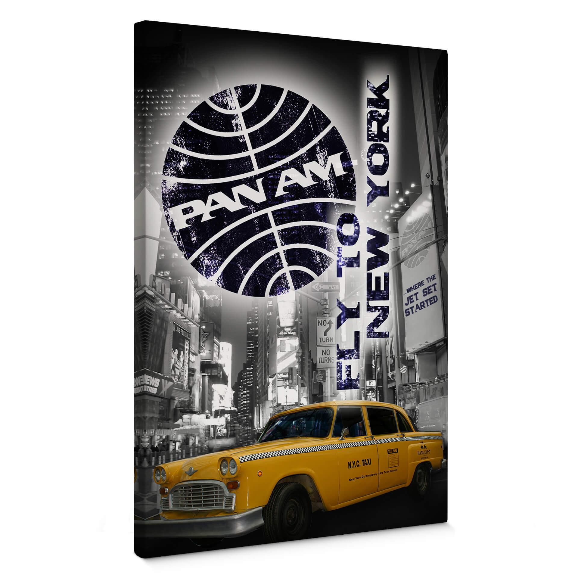 Canvas PAN AM - Taxi amarillo de Nueva York