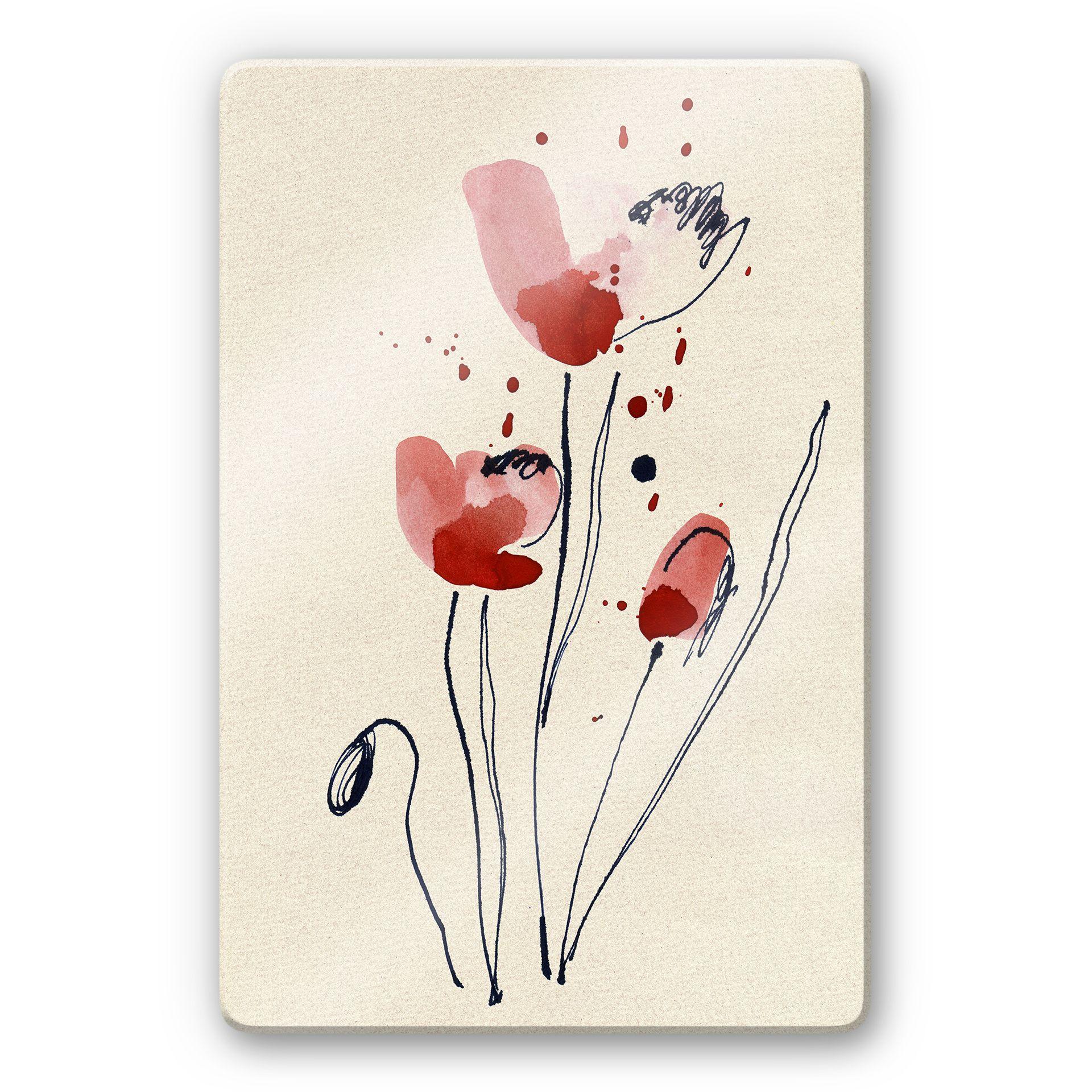 Tableau en verre - Coquelicot 