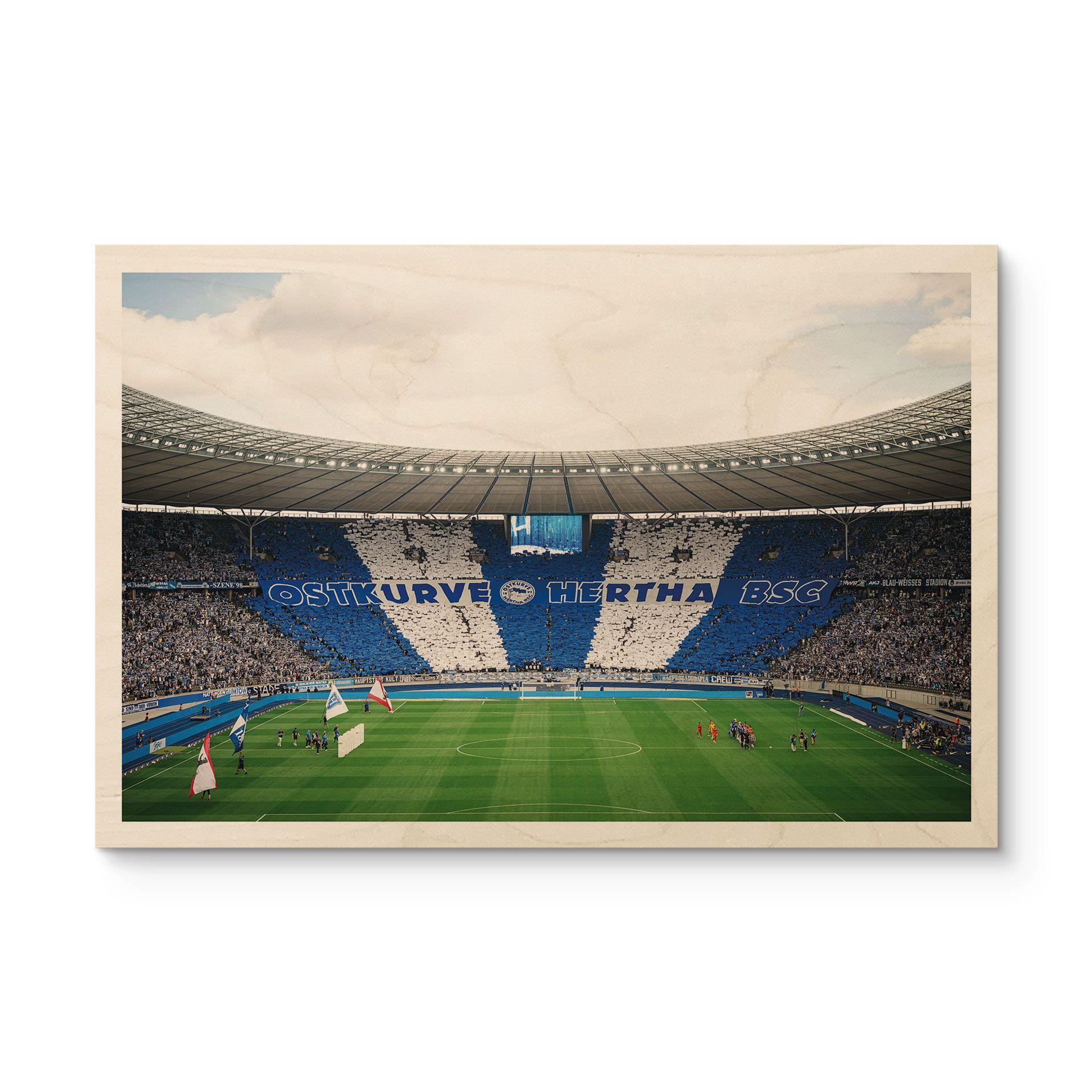 Billede af træ Hertha BSC - Blå og hvid koreografi på det olympiske stadion
