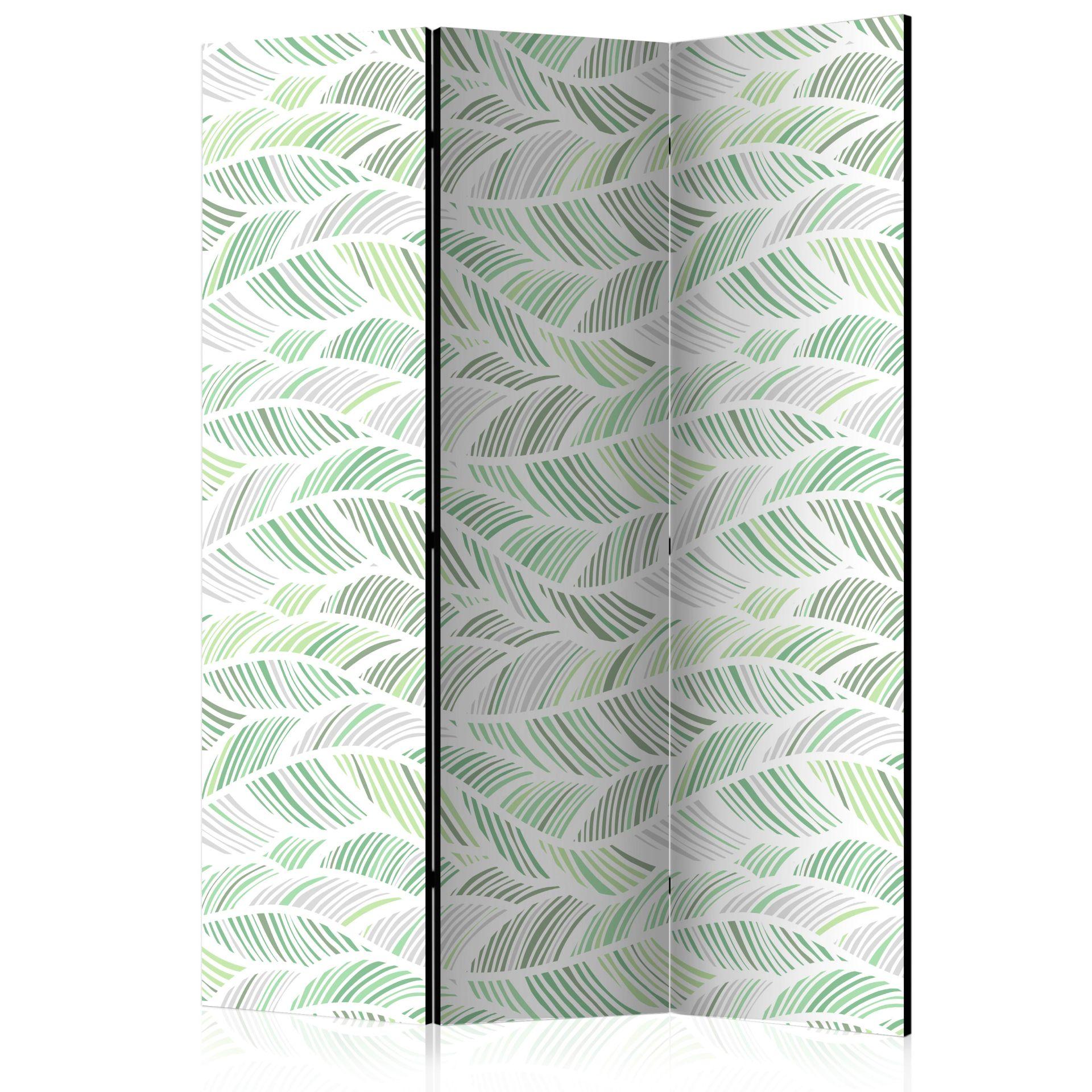 Screen room divider - Grønne bølger, 3-delt