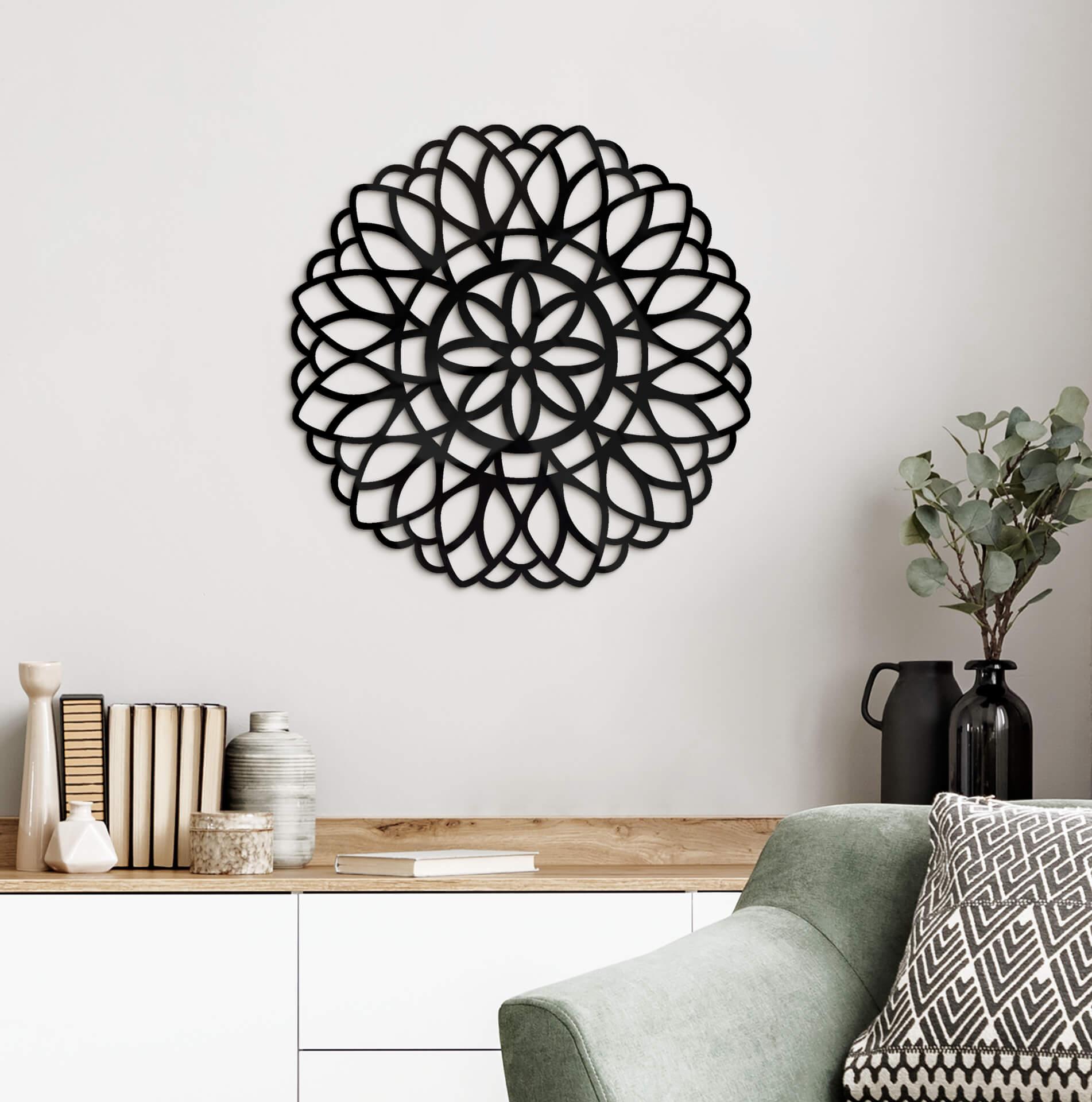 Decoración acrílica mandala flor de la vida