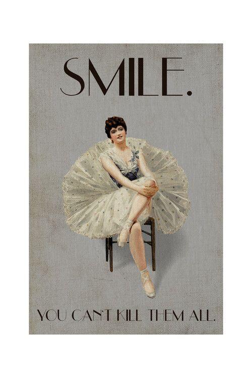 Plakat kunsttryk Kubistika - Keep smiling, plakat (40 x 60 cm)