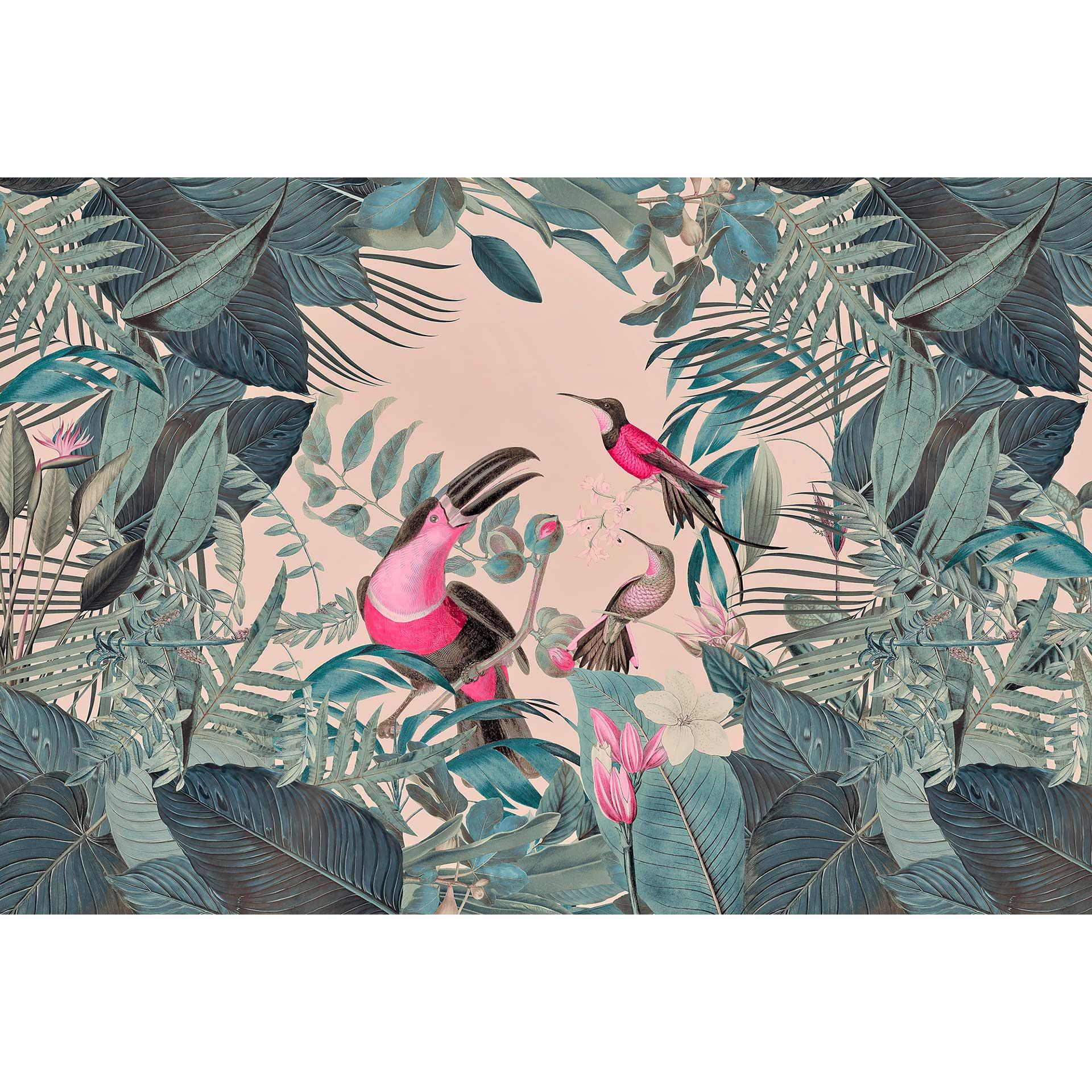 Livingwalls papier peint photo ARTist Toucans Paradise avec Jungle et toucans beige