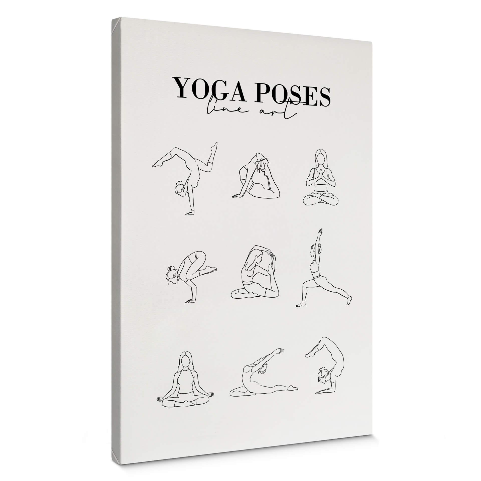 Lienzo Yoga - Poses - Line Art