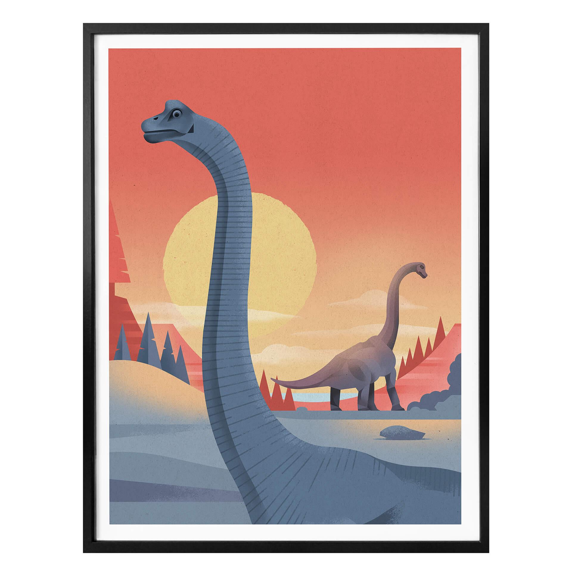 Plakat - Braun - Brachiosaurus
