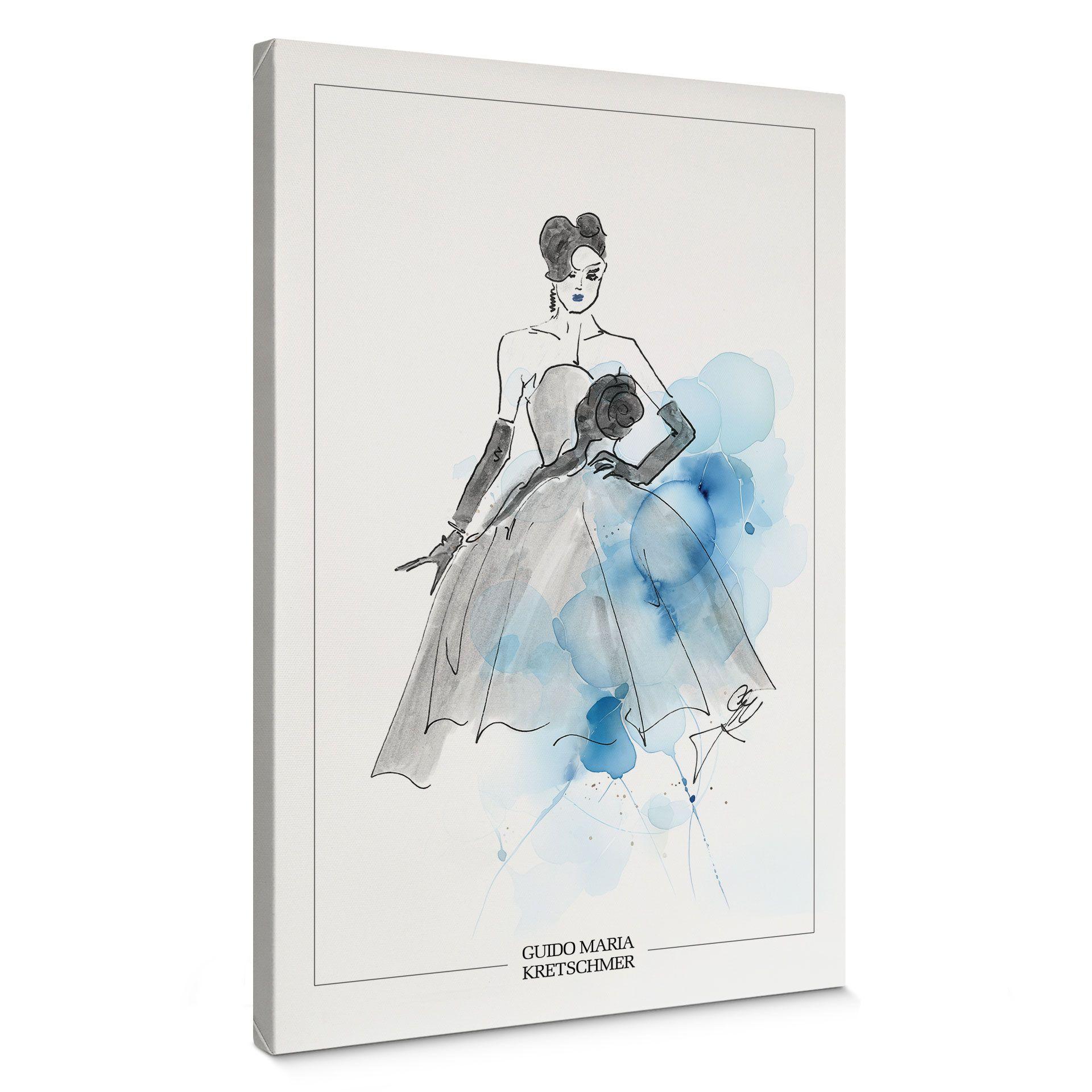 Leinwandbild Audrey in Blau - Guido Maria Kretschmer Kollektion - 40x60 cm