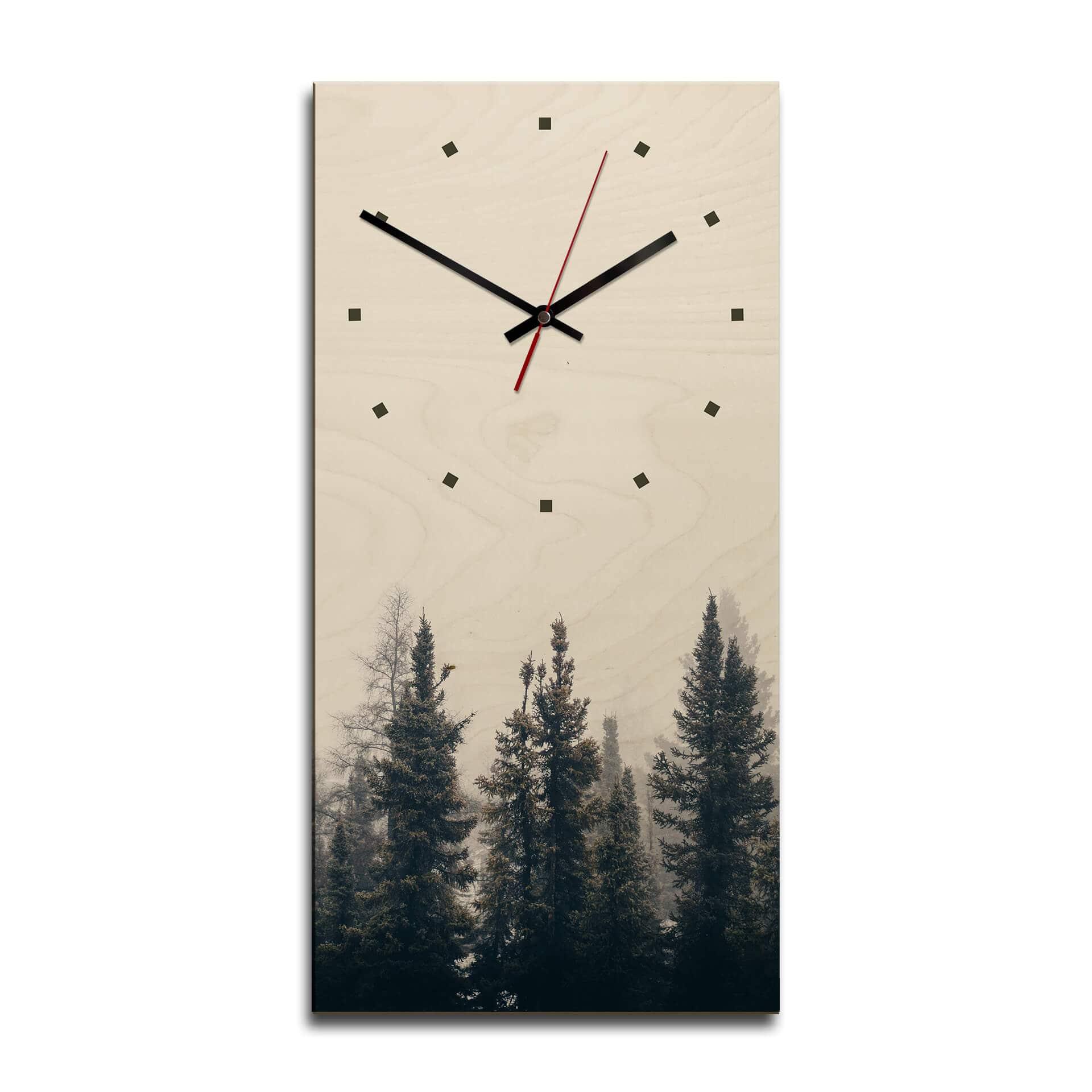 Horloge murale en bois - Forêt 
