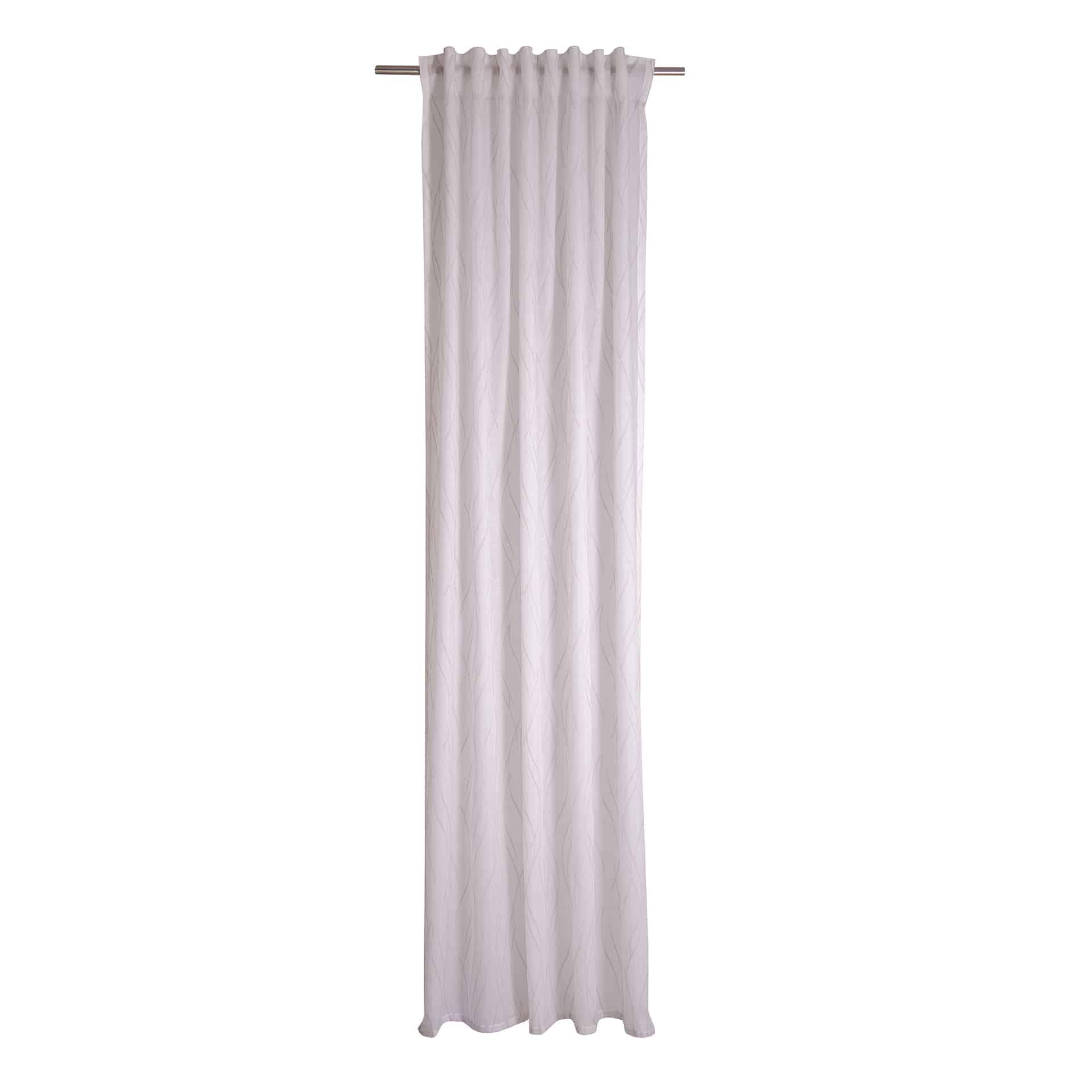 Gardine weiß - Vorhang halbtransparent - Gardine mit Linienmuster