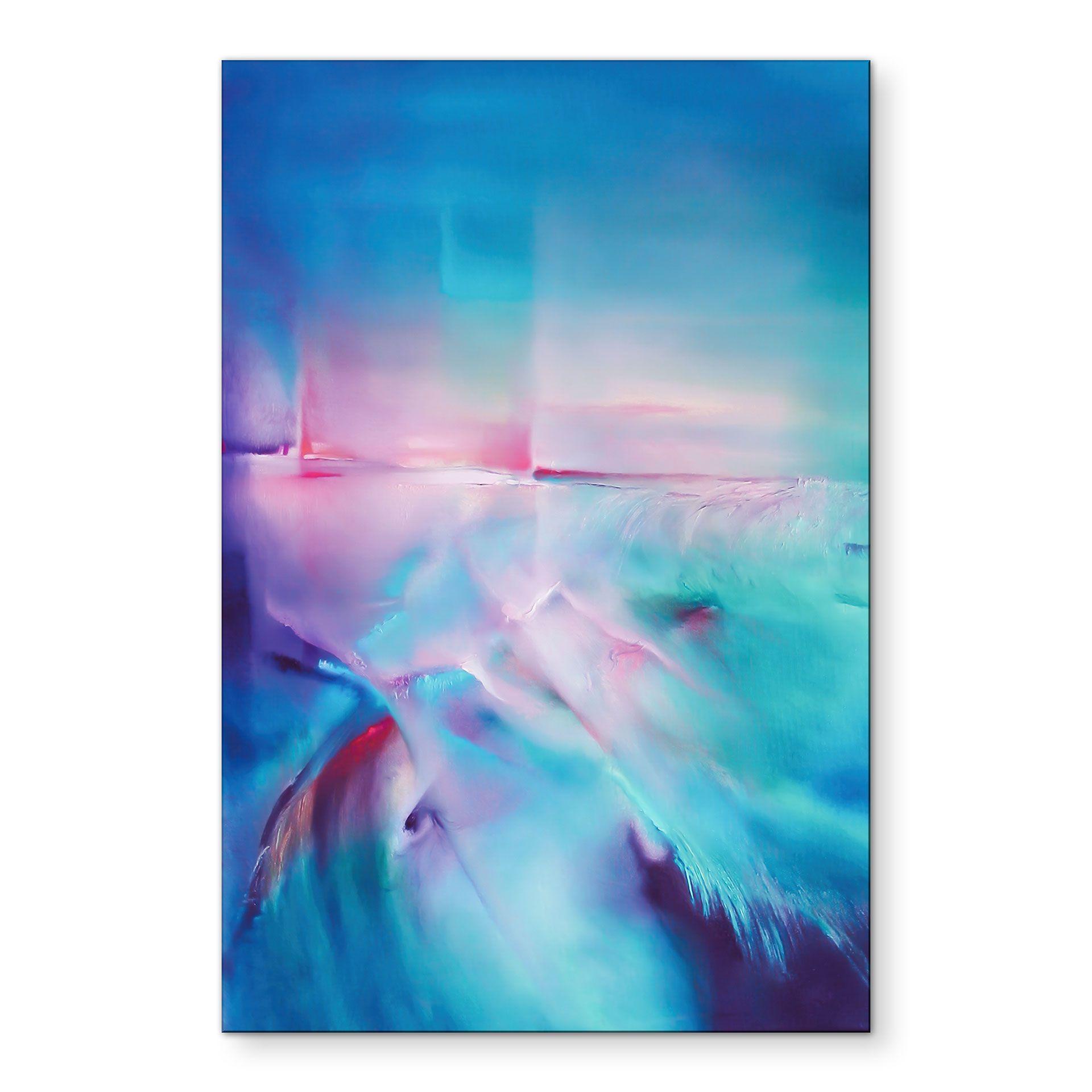 Billede af aurora borealis i turkis og lilla - Schmucker – print på aluminium (Alu-Dibond)