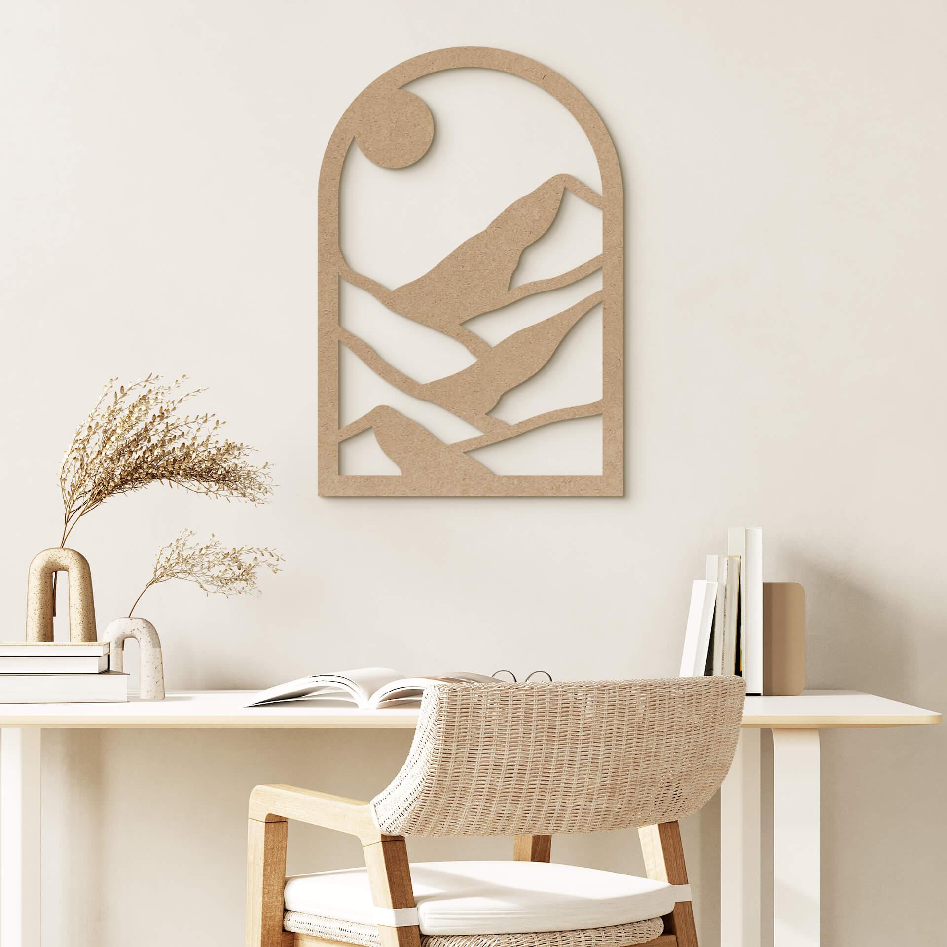 Decoración en madera montañas en la ventana - MDF naturaleza