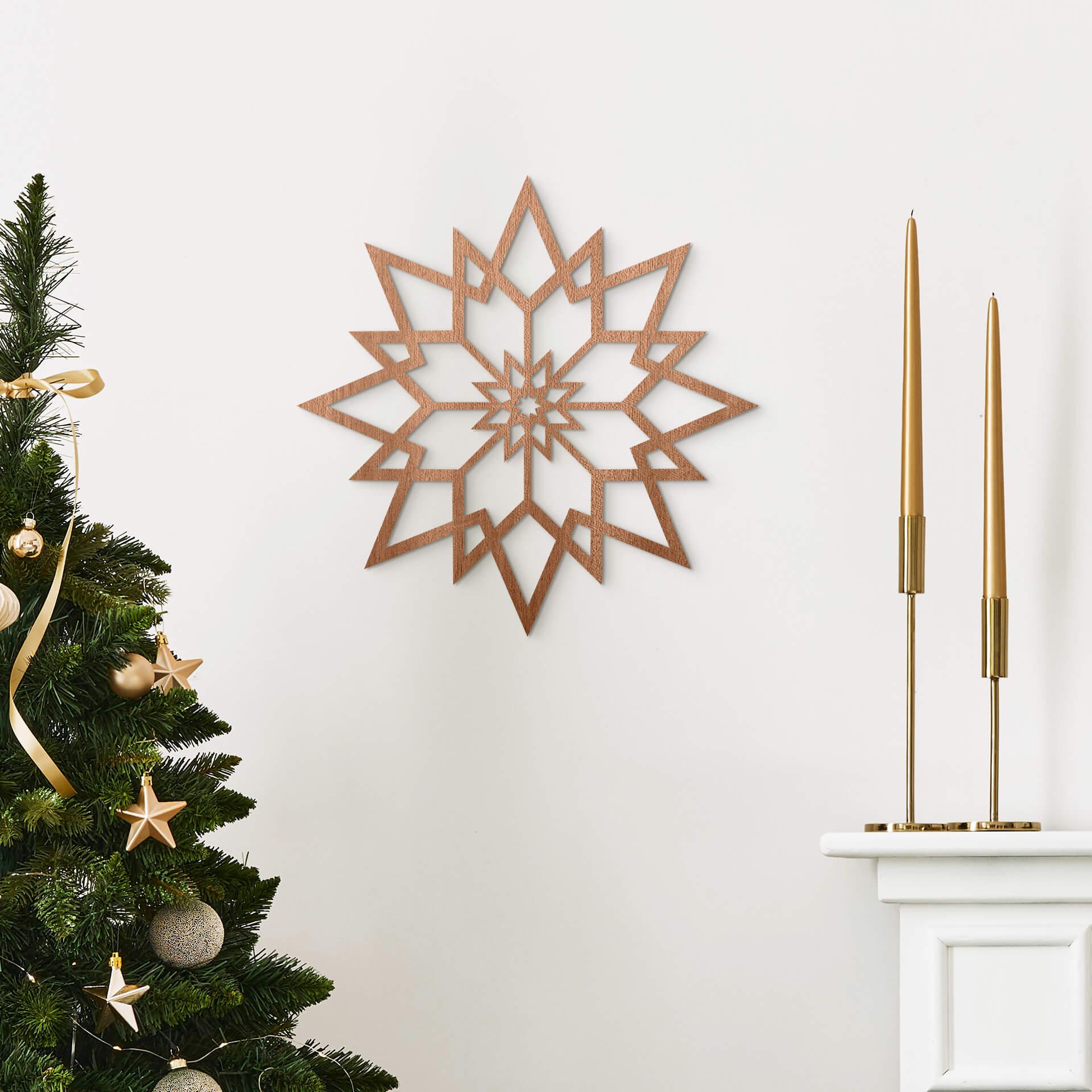 Arte en madera de caoba - Estrella colgante 01