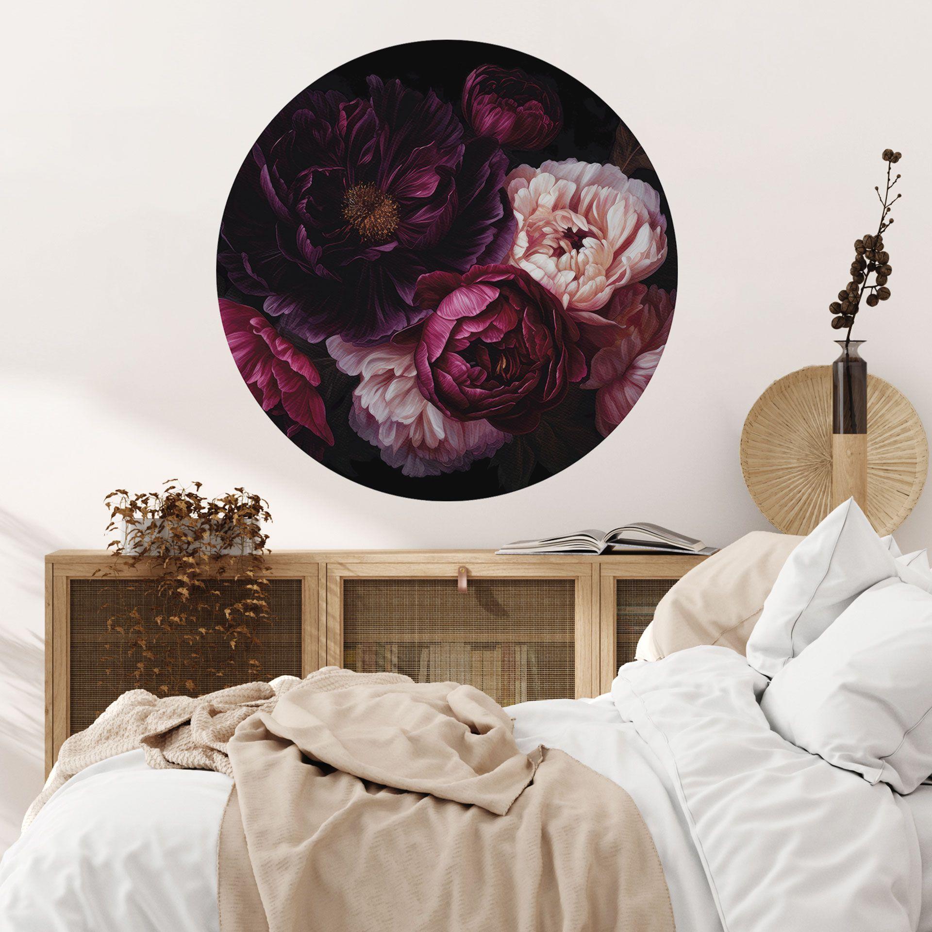Vinilo decorativo Ramo de flores con peonías - Diseños ONU - Redondo