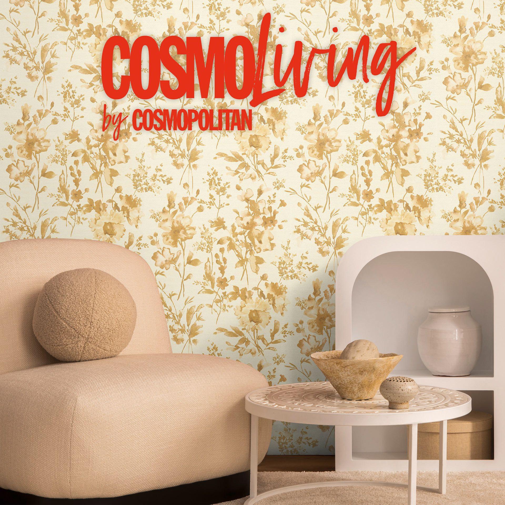 COSMOPOLITAN blomstertapet blomster hvidguld - moderne designer ikke-vævet tapet