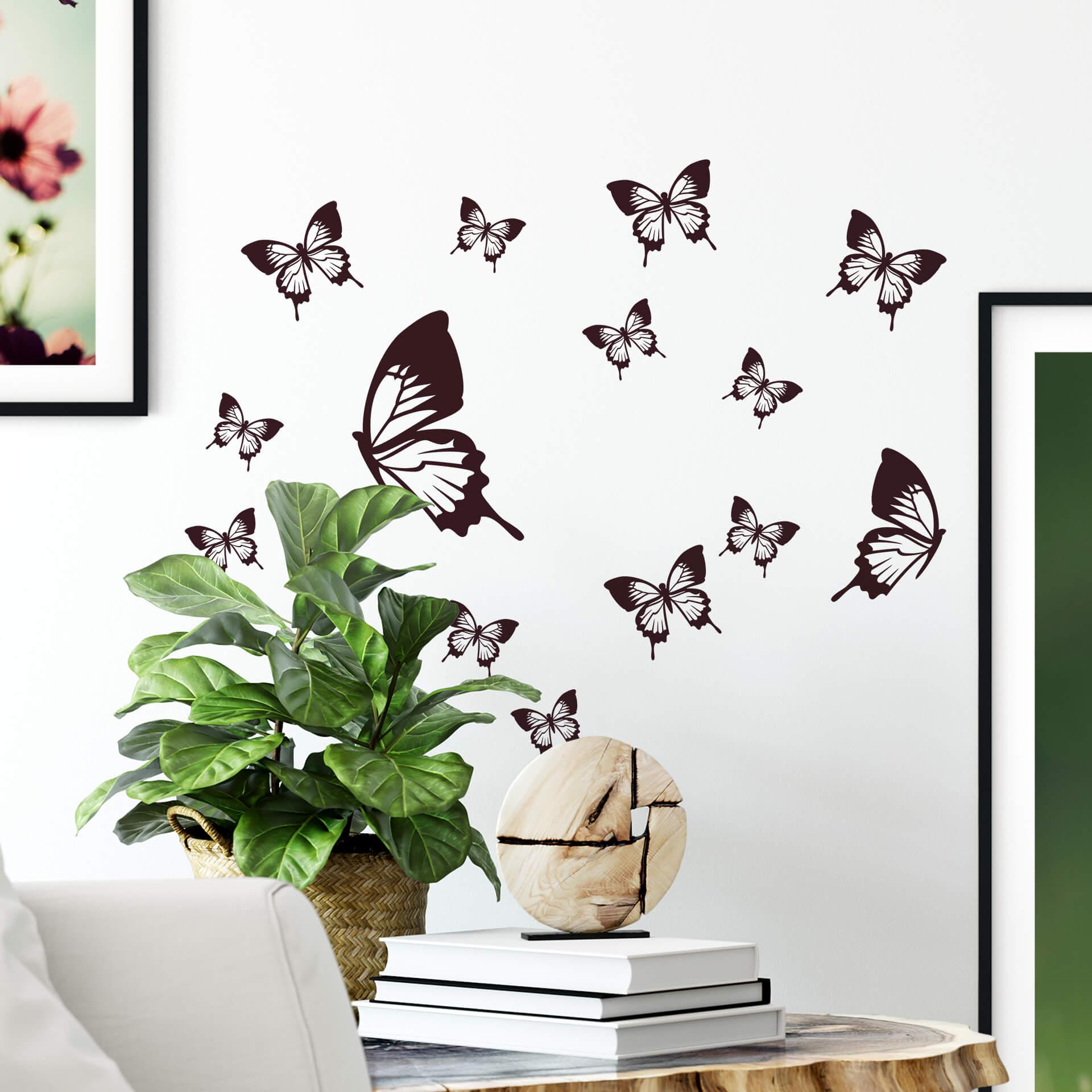 Muursticker set Pretty Butterflies