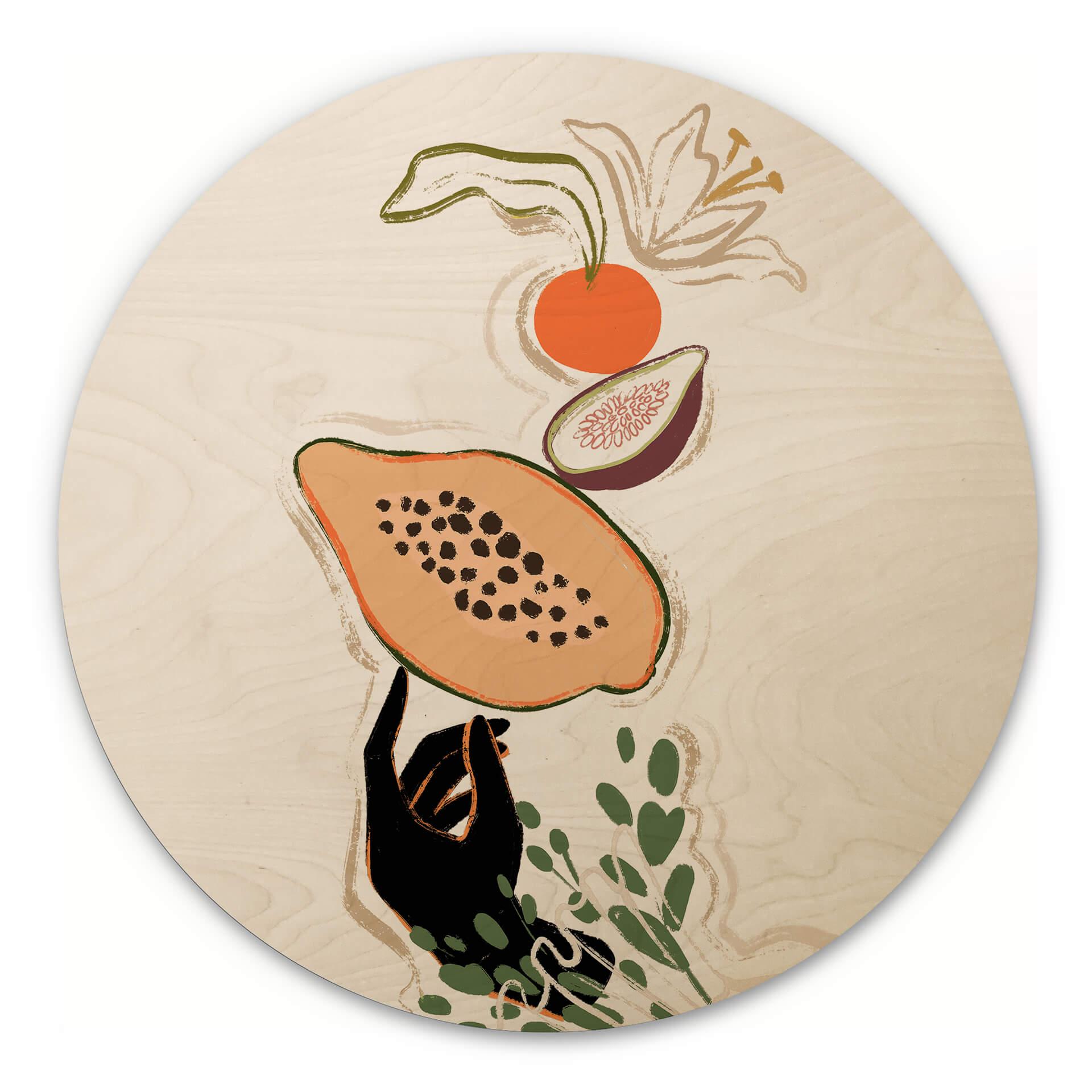 Væg cirkel træ Arty Guava - Papaya Balance