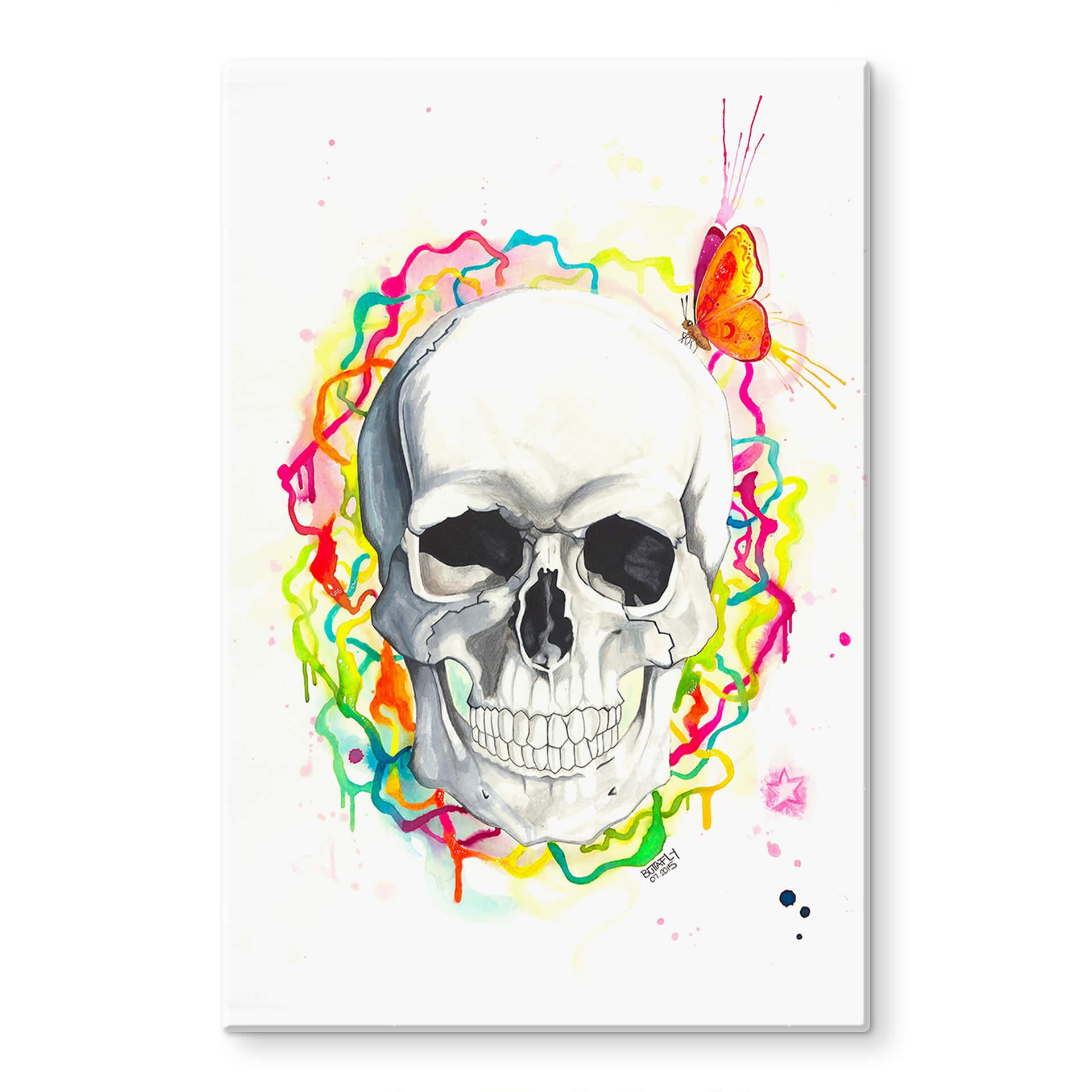 Glass Print Buttafly - Skull