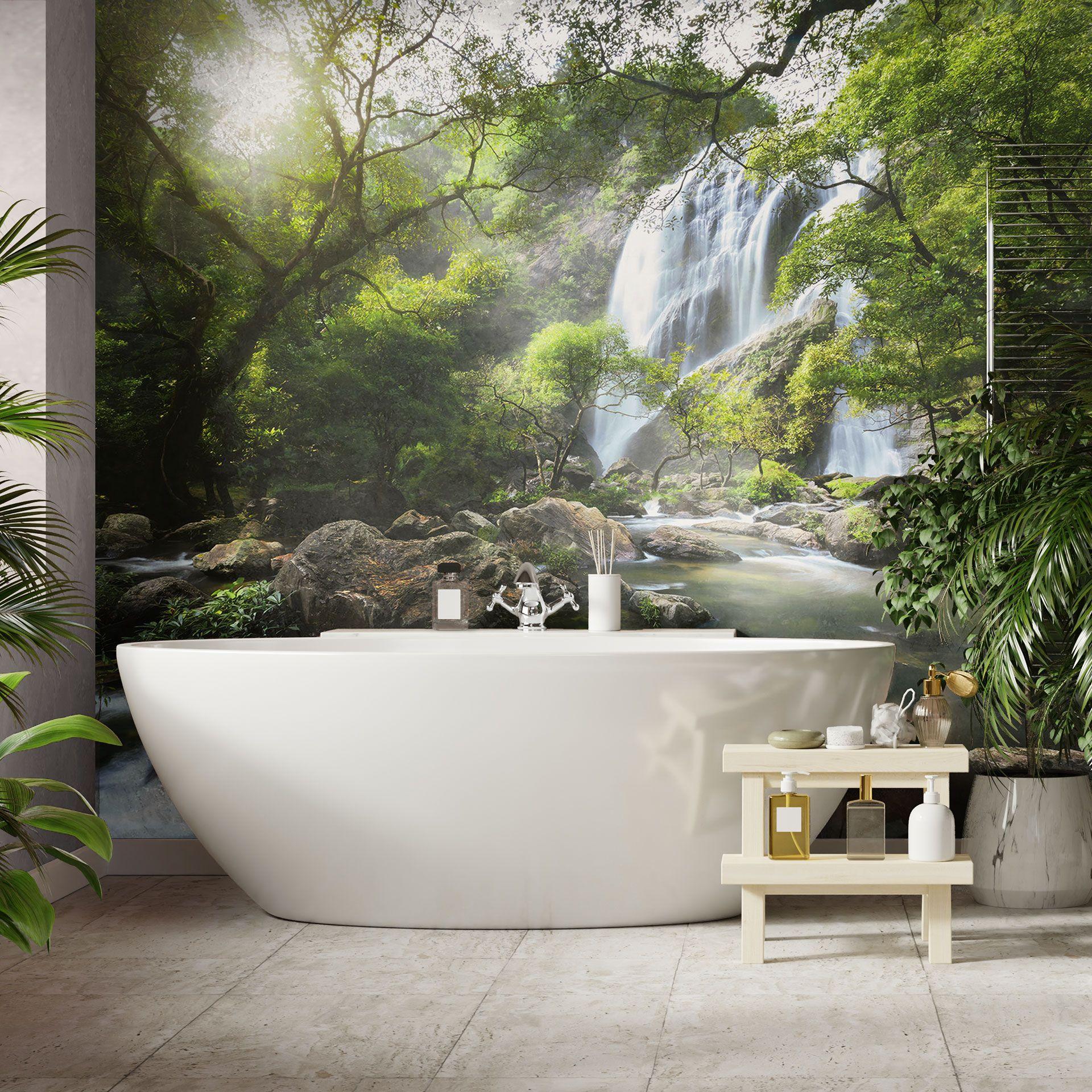 Cascada en el bosque papel pintado - Paisaje papel pintado - Foto