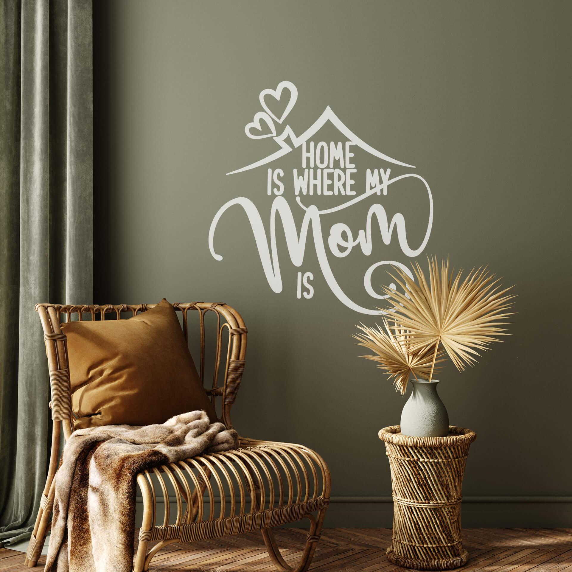 Sticker mural Home is where my Mom is