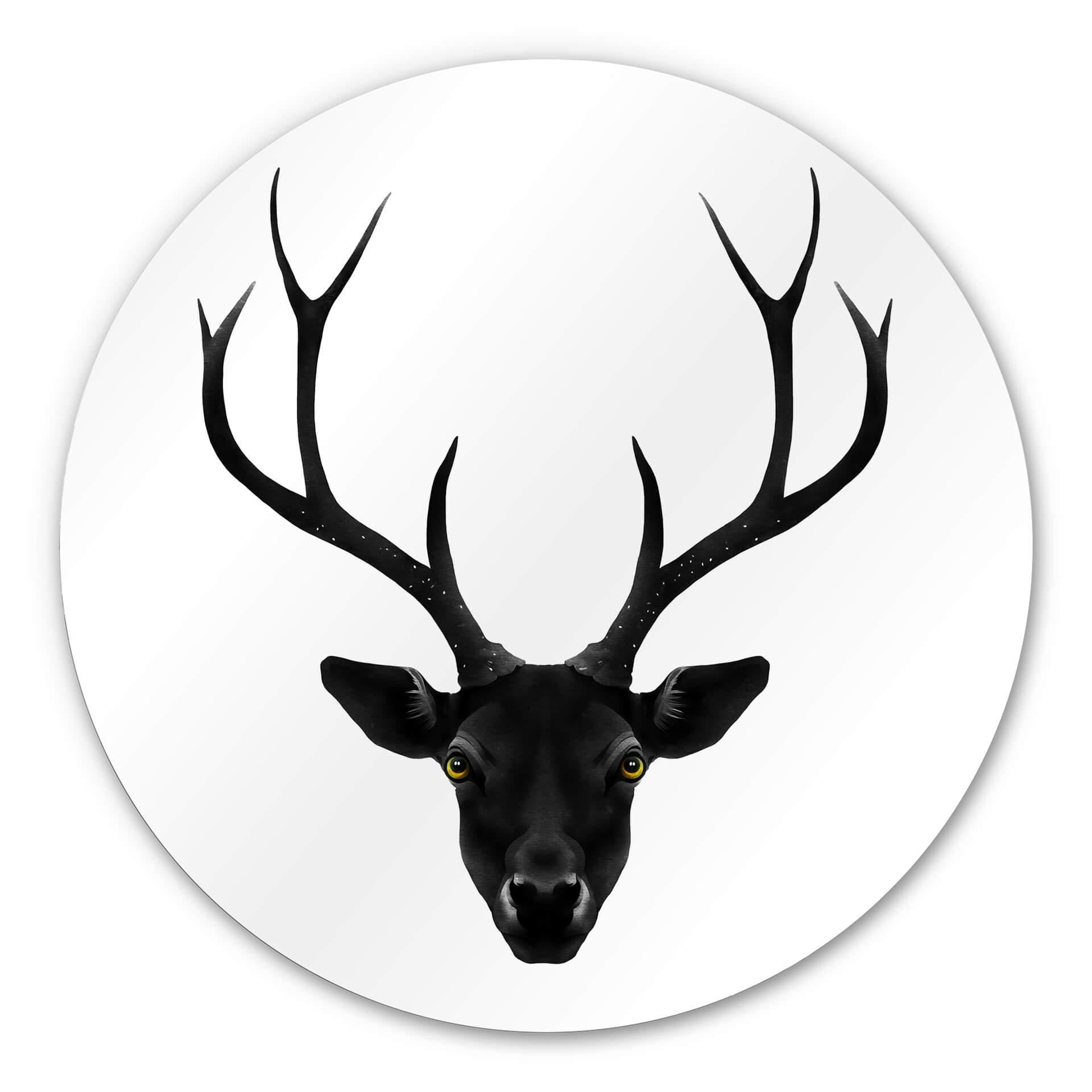 Wandcirkel Alu-Dibond - Ireland - Black Deer