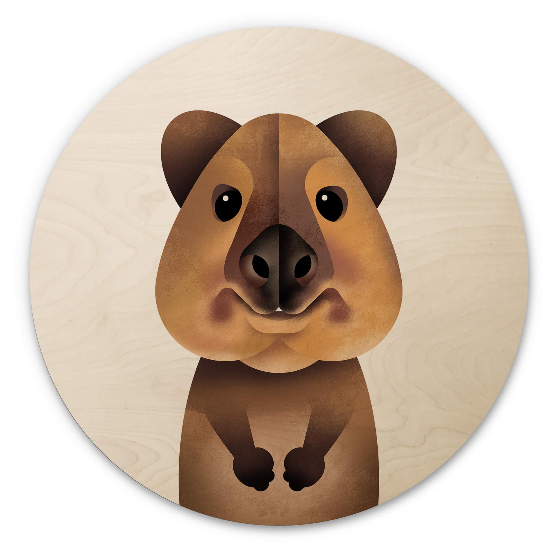 Væg cirkel træ Braun - Quokka