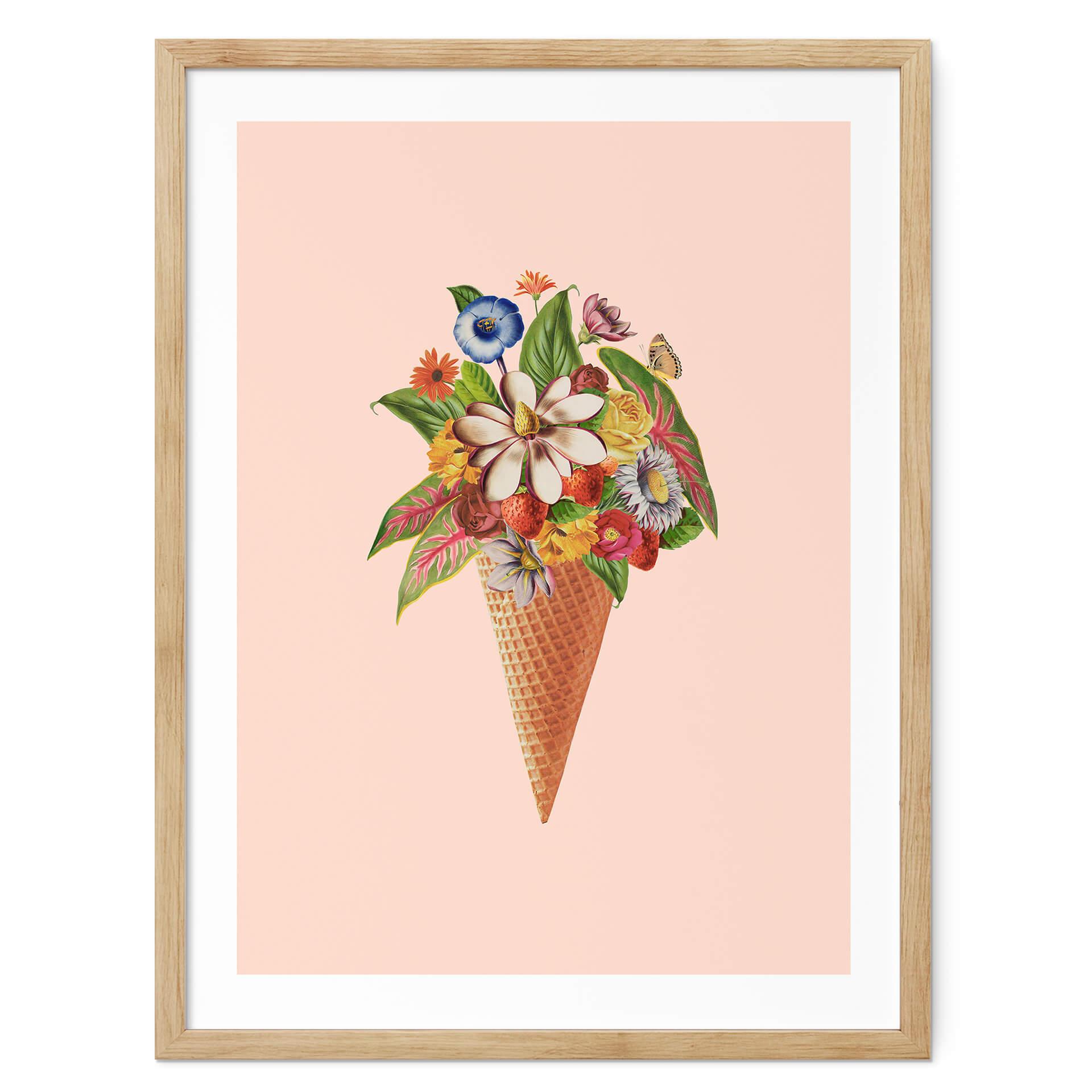 Póster Frida Floral Studio - Cucurucho de helado floral
