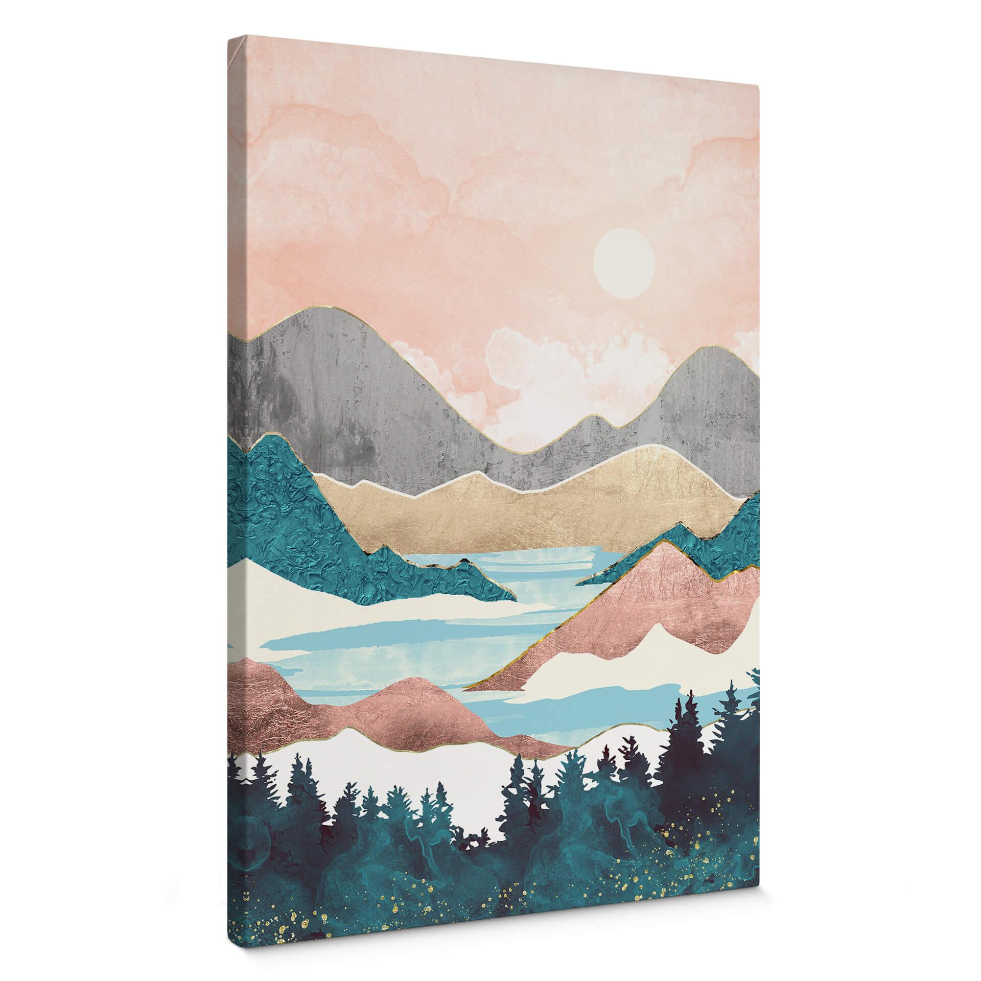 Lienzo SpaceFrog Designs - Amanecer en el lago