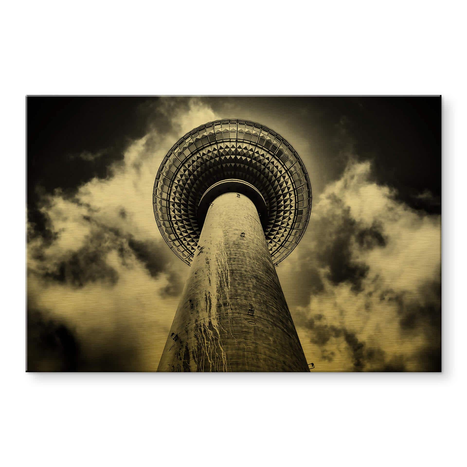 Tableau sur alu-Dibond avec effet doré Brown - Tour de télévision de Berlin