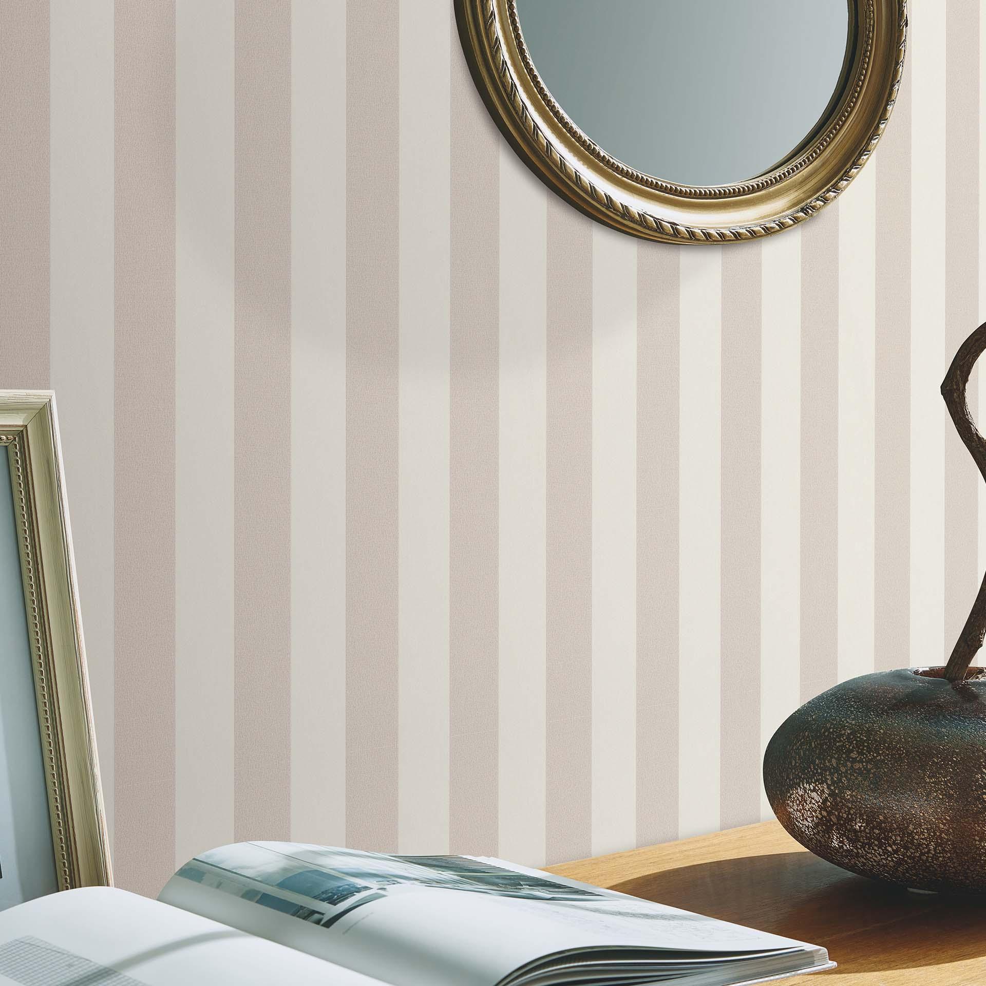 Tapet med Erismann Versailles striber beige, creme