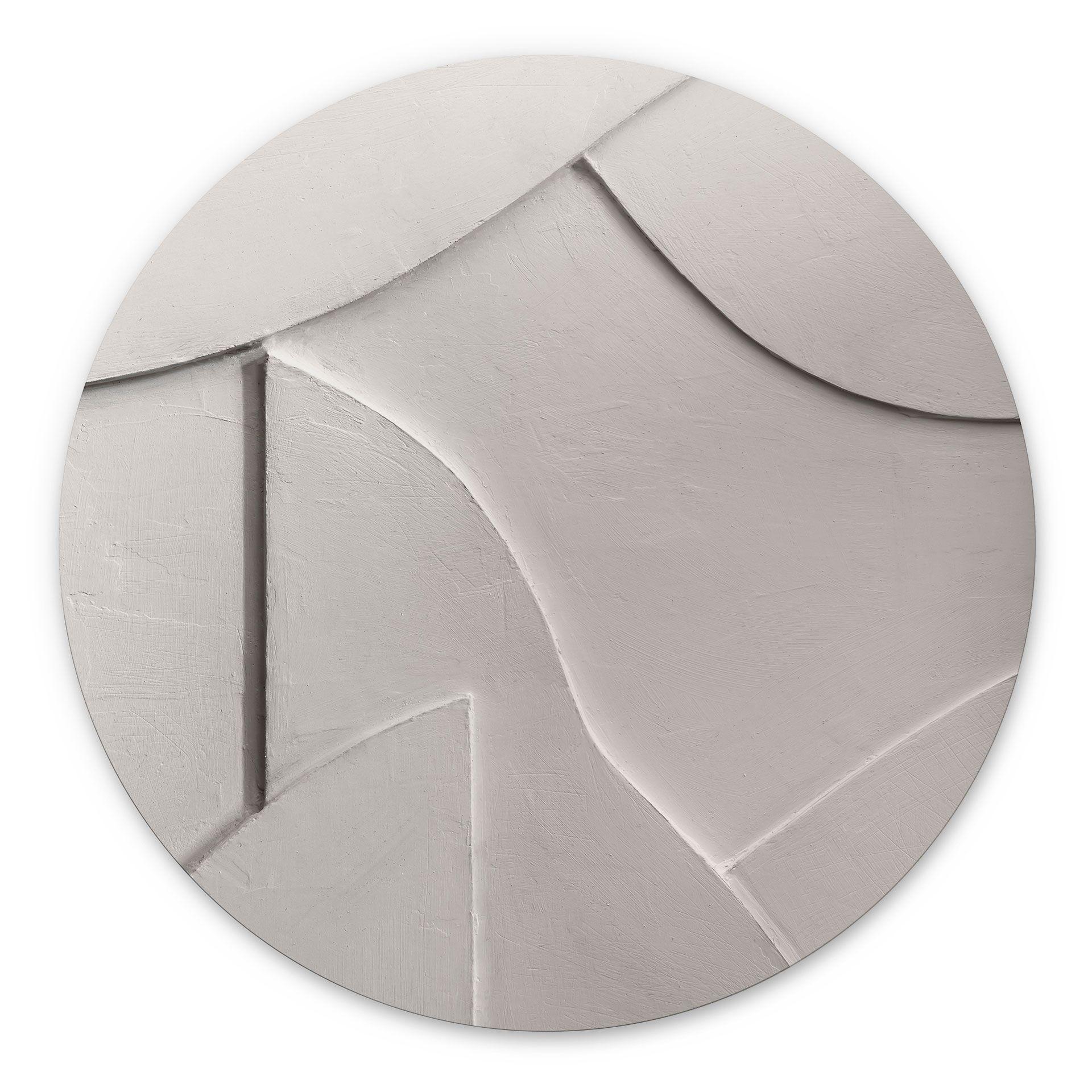 Fototapet Abstrakte strukturer i blød beige - Böhmer - rund – print på aluminium (Alu-Dibond)