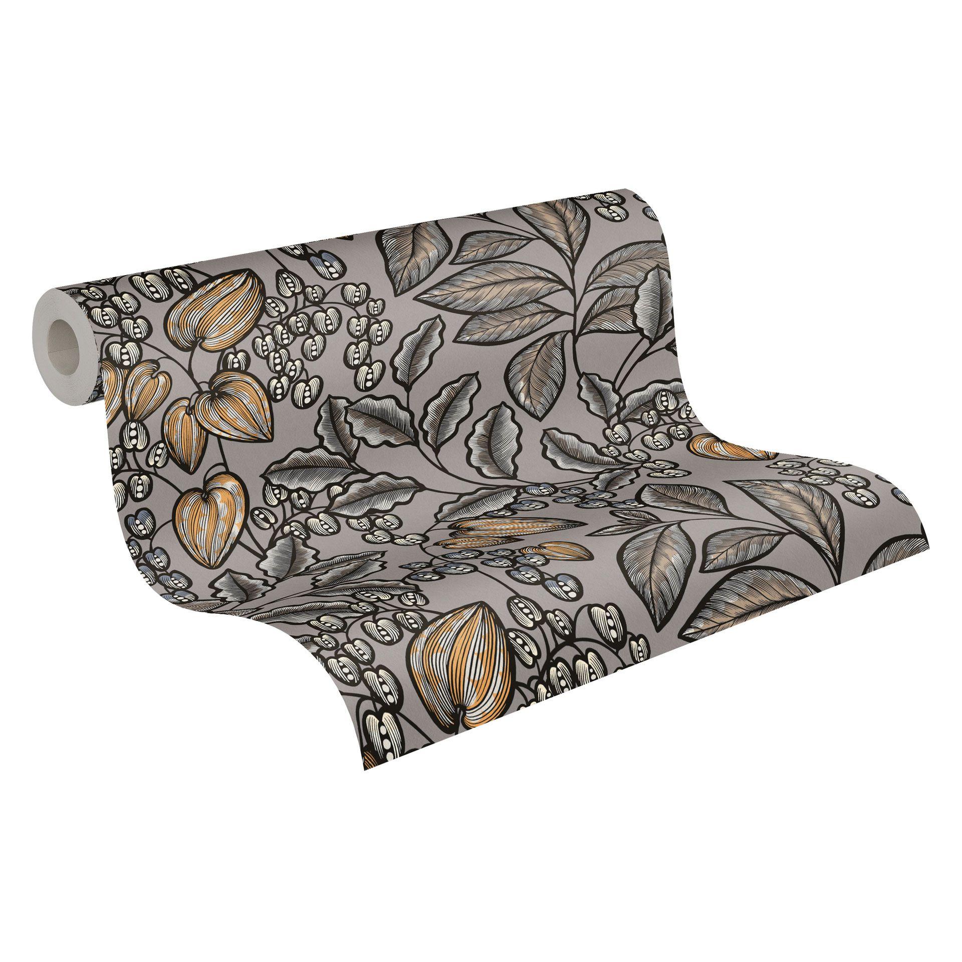 Architects Paper Floral Impression - Papier peint intissé fleuris, gris