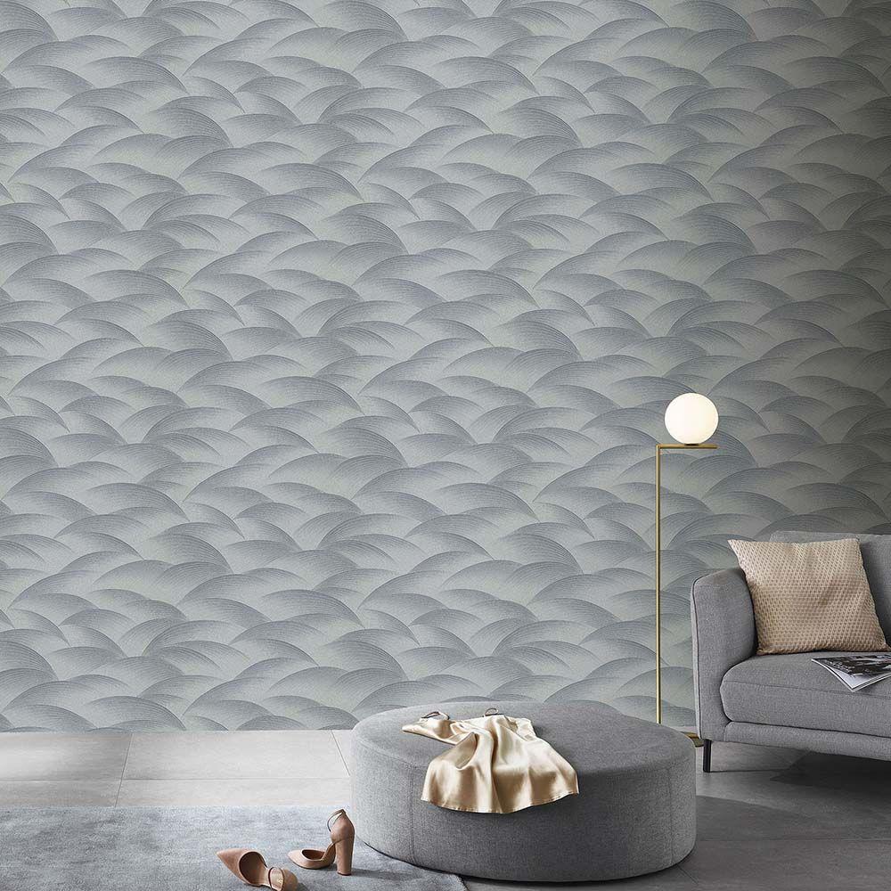 Bølget tapet, mønstret tapet Fashion for Walls 4 af Guido Maria Kretschmer sølv