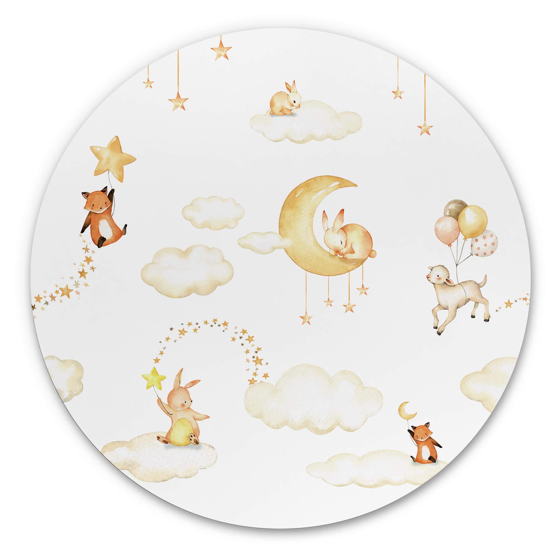 Tableau sur alu-Dibond rond Oliver Robins - Sweet Dreams blanc