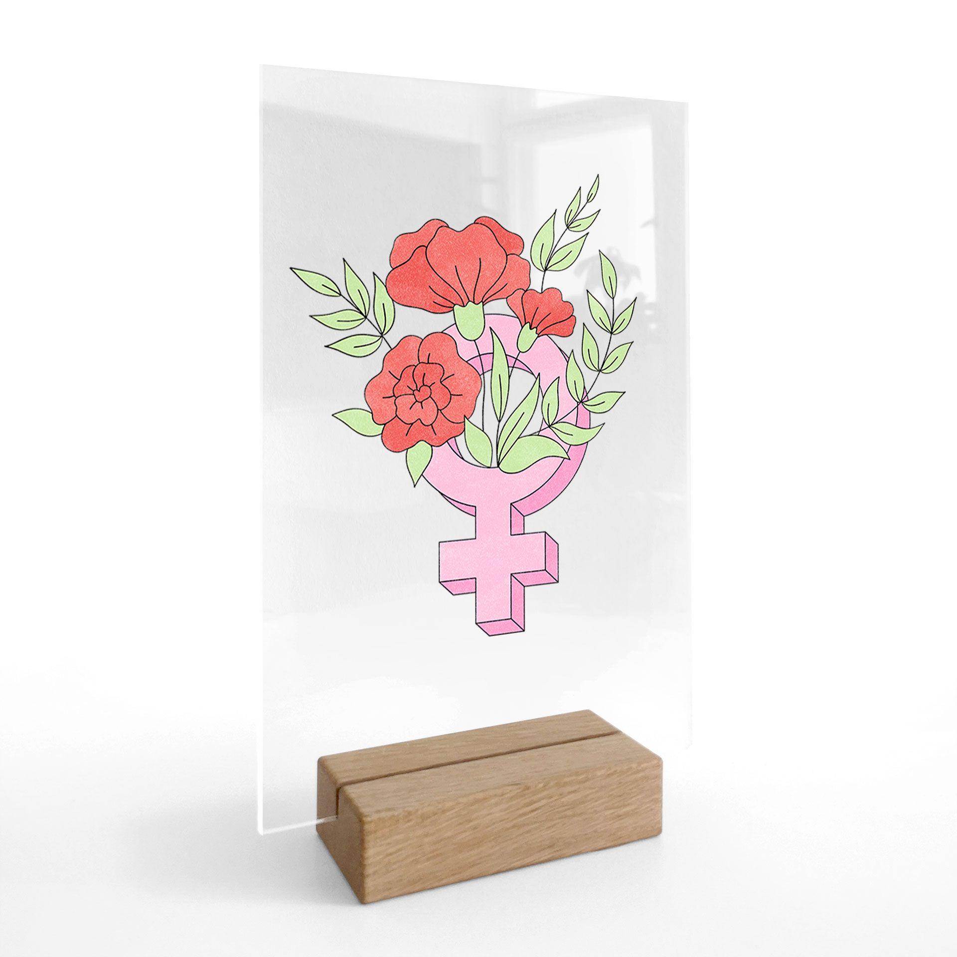 Venus-tegn som borddekoration med blomster