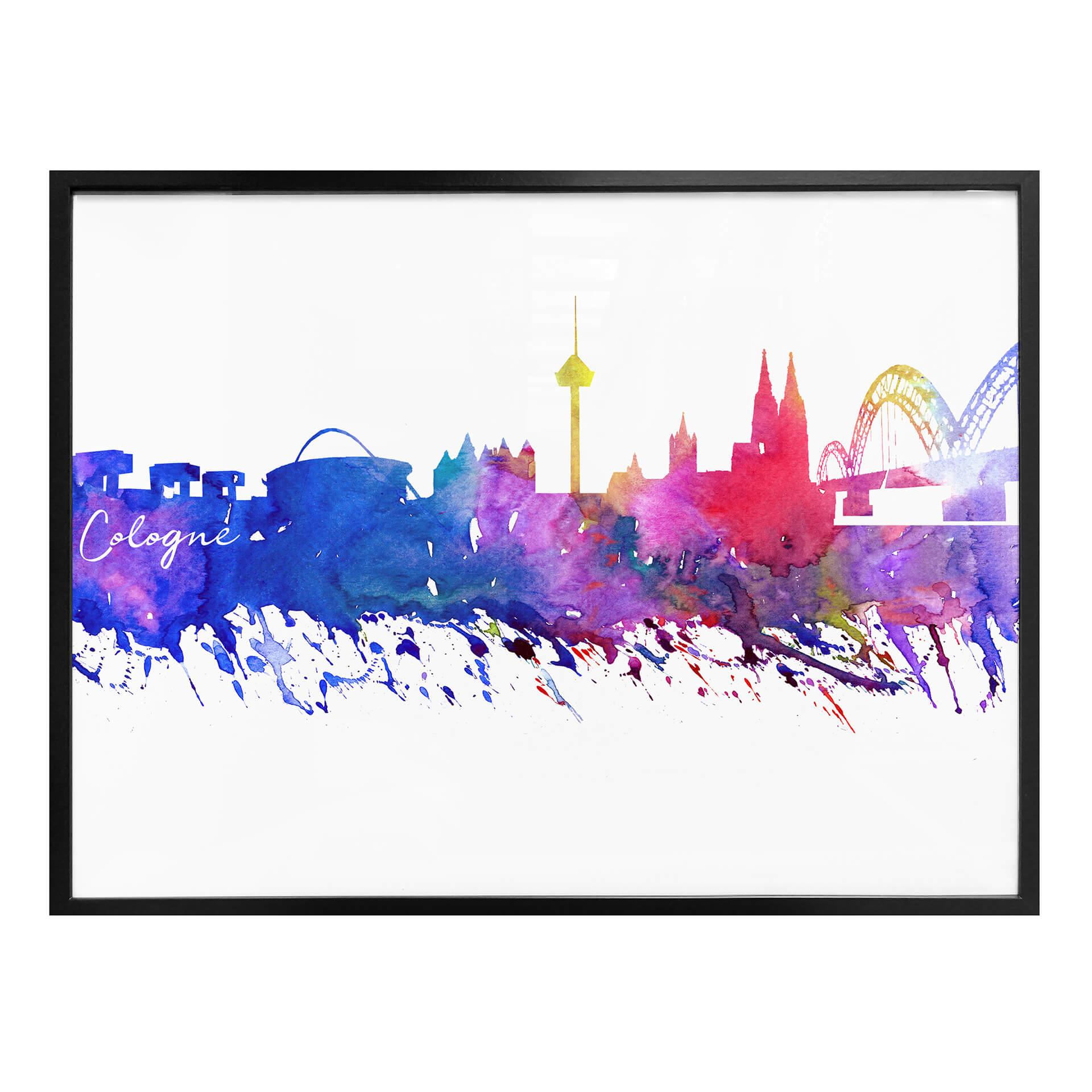 Póster Bleichner - Horizonte de Colonia en acuarela