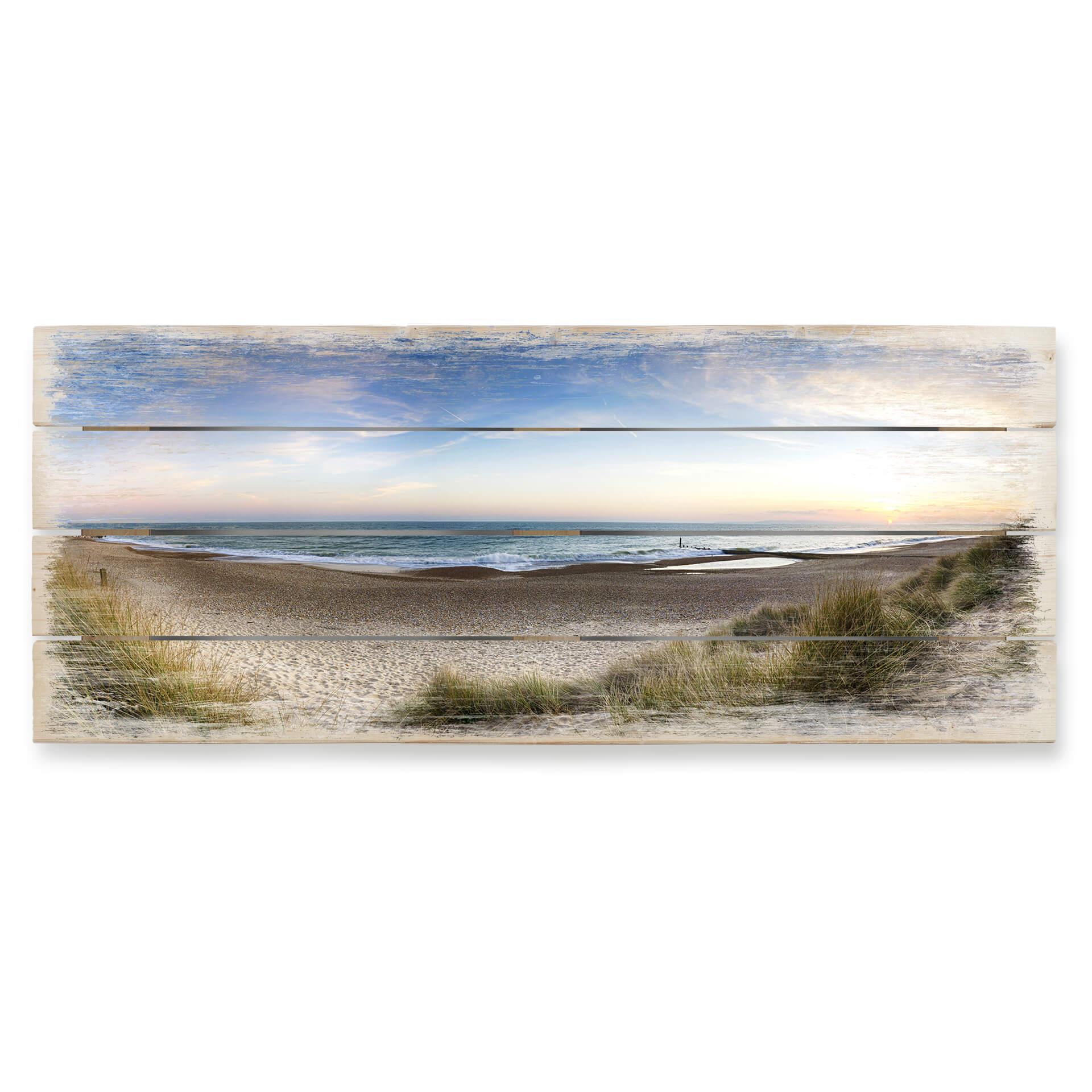 Strand panorama - Print på træ