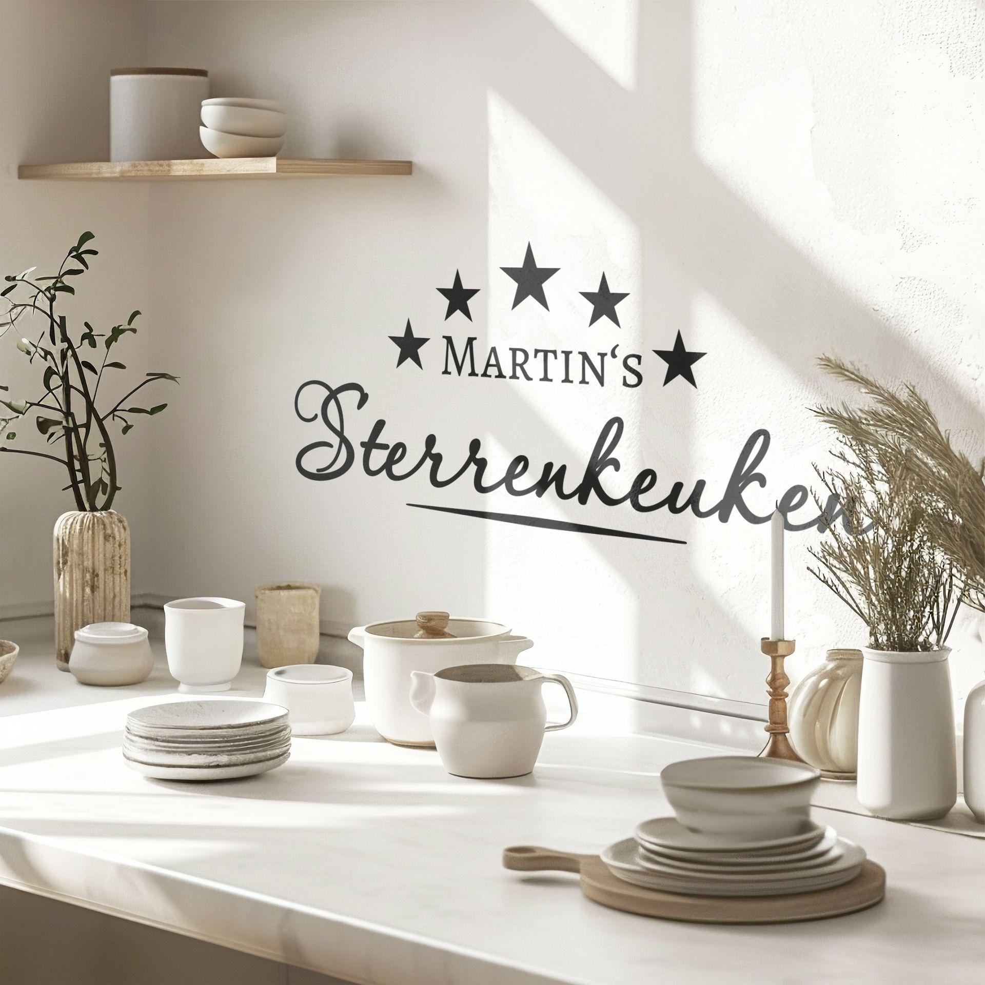 Muursticker + Naam Sterrenkeuken