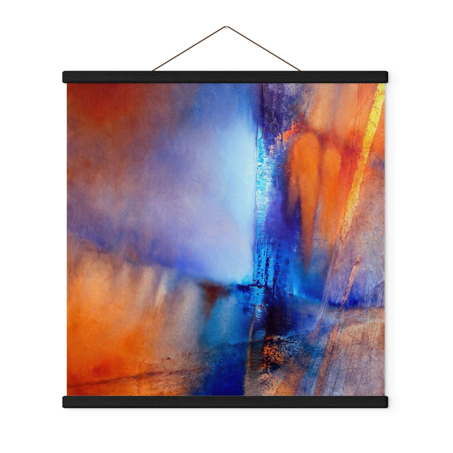 Póster de tela Contraste de hielo y brasas | Arte abstracto - Schmucker - Cuadrado