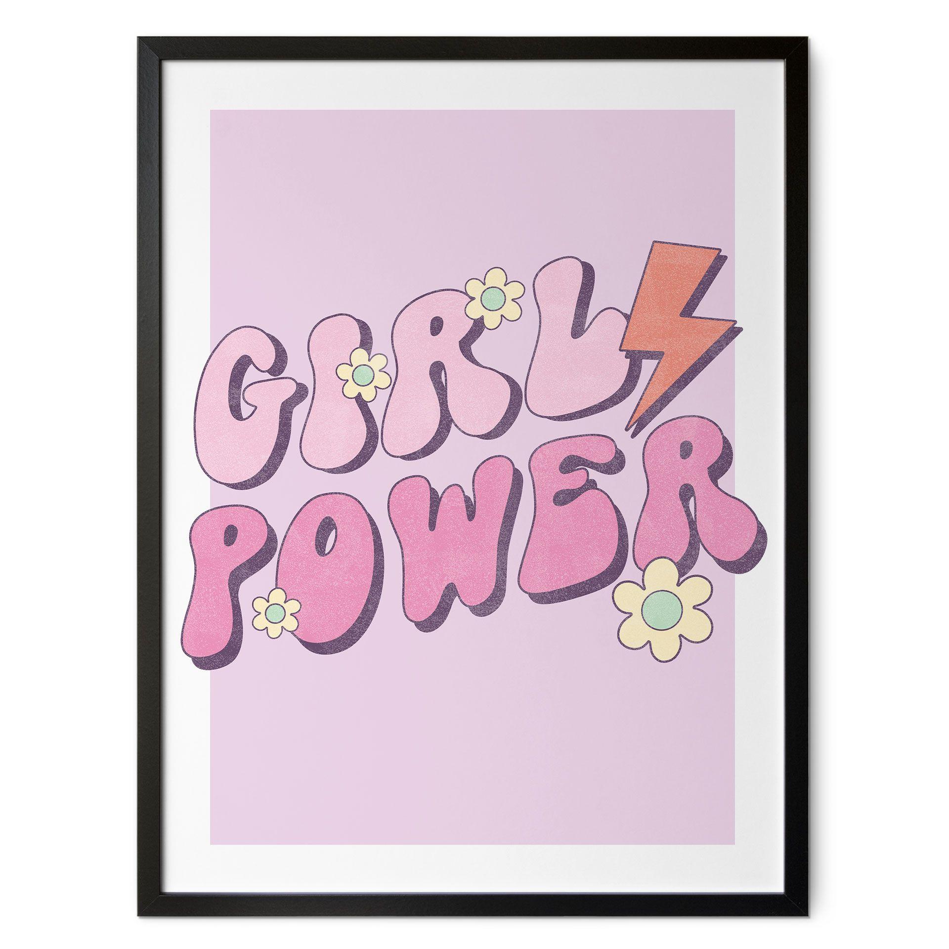 Tipografía Póster Girl Power Retro Lettering Purple