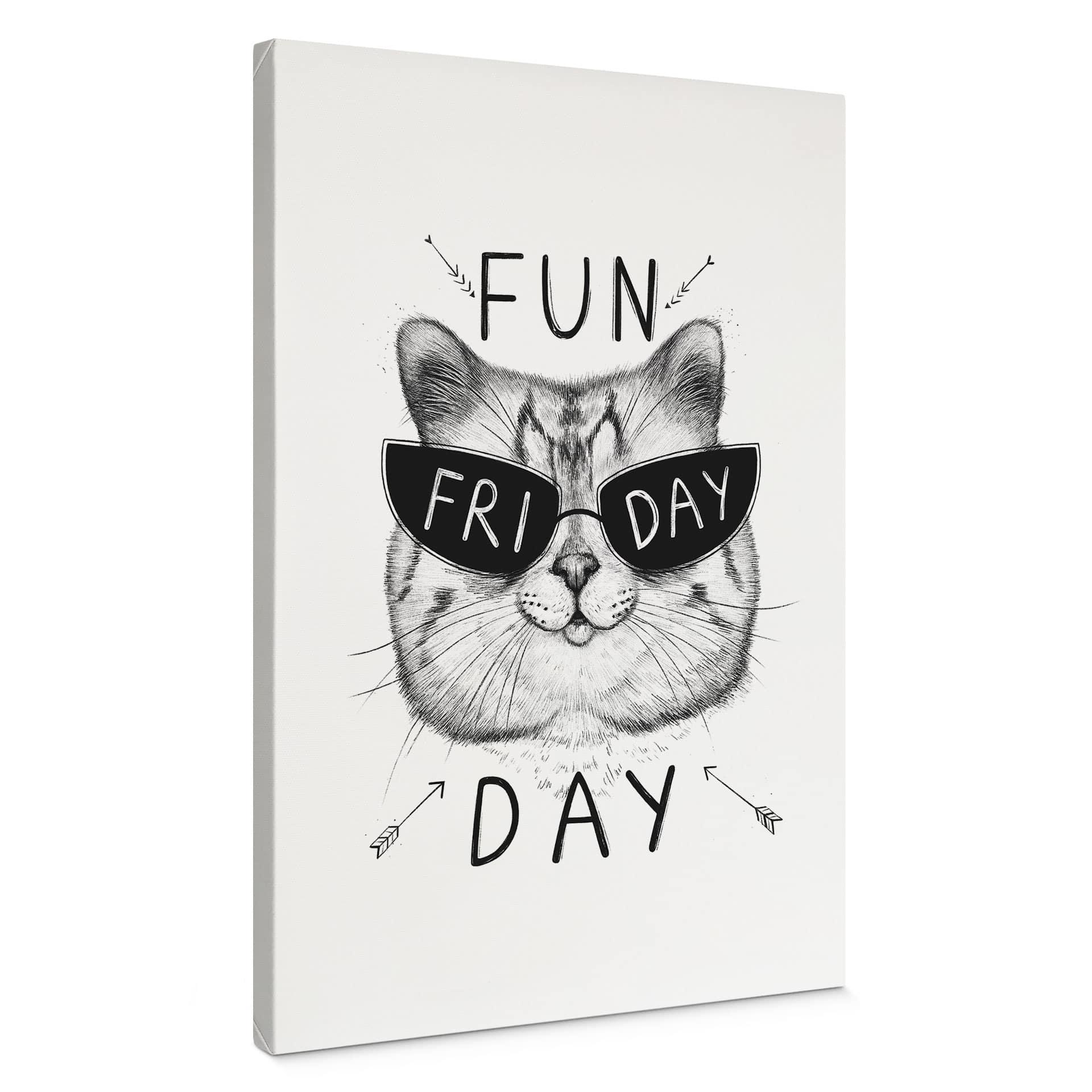 Lienzo Gato con gafas de sol - Fun Friday Cat - Korenkova