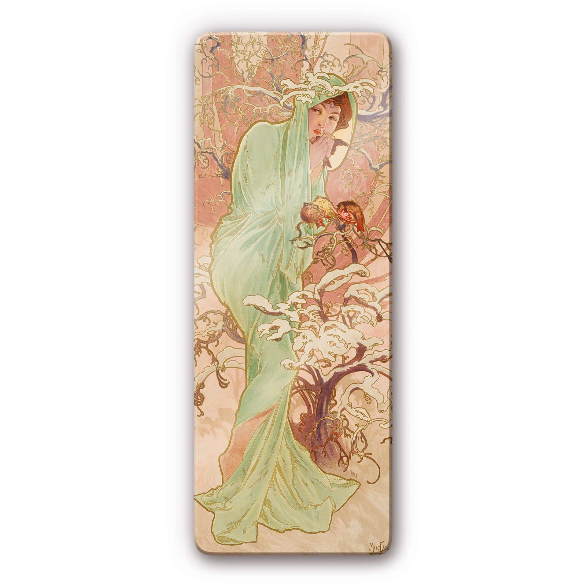 Tableau en verre - Mucha - Les quatre saisons - Hiver