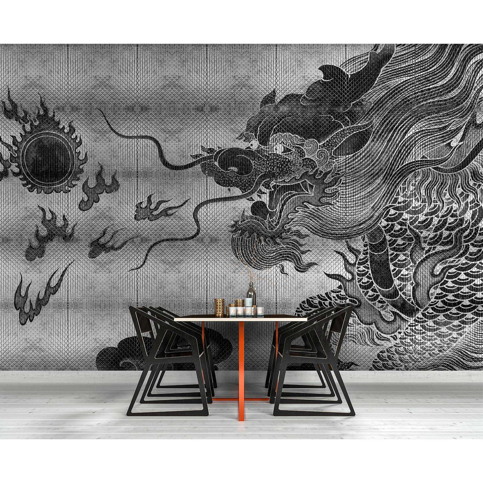 Fotomural Paredes de Patel 3 Shenzen 3 plata, gris, negro