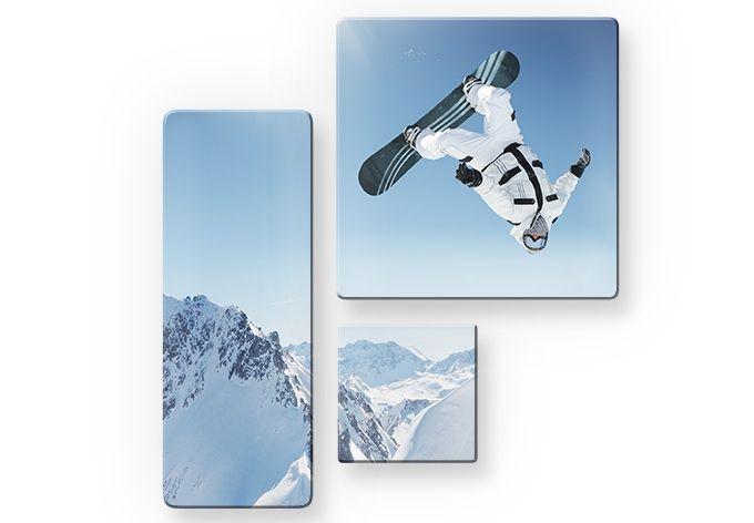 Tableau en verre - Snowboarder ( 3 parties)