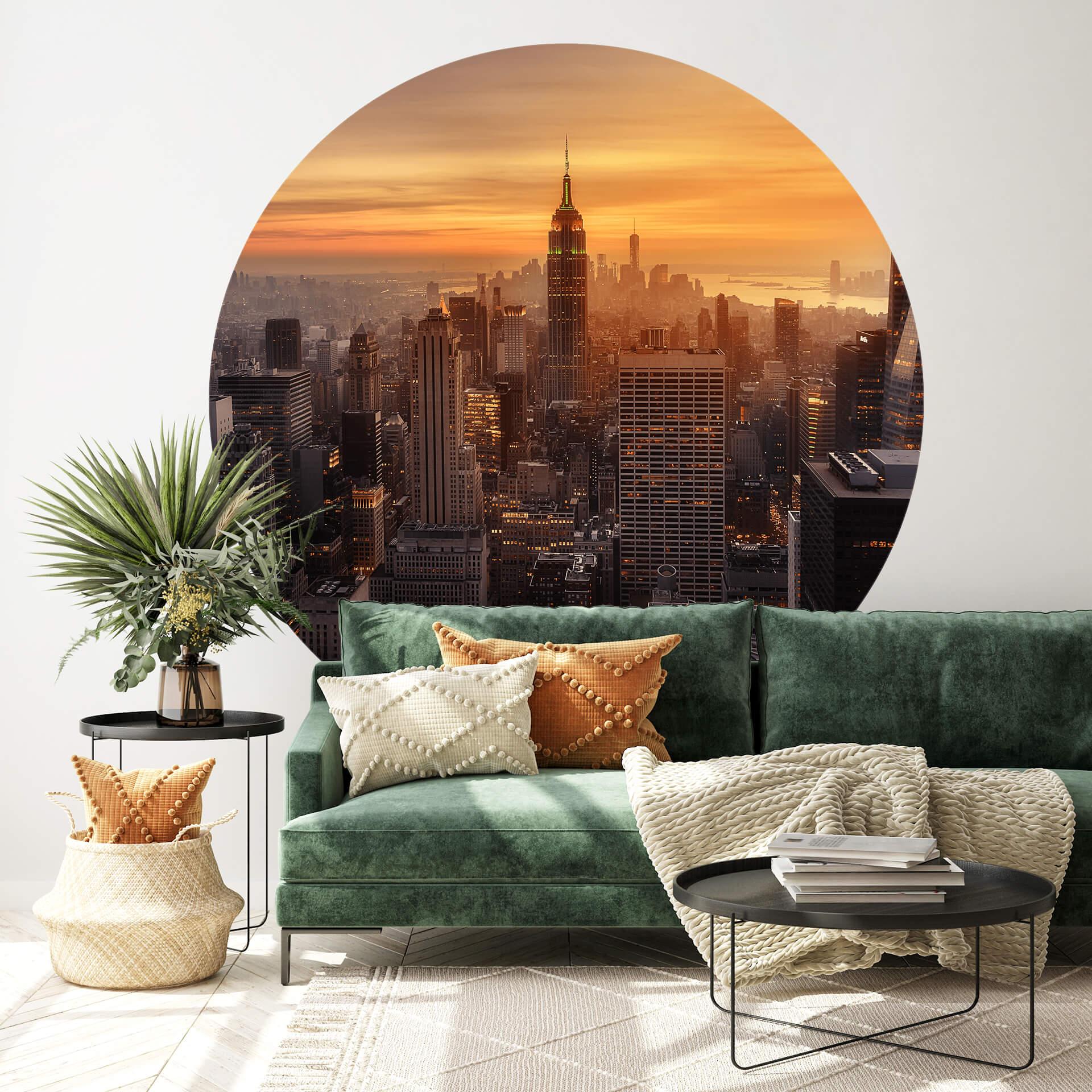 Fototapet - Rundt Ruiz Dueso - New York ved solnedgang - vliesetapet/selvklæbende non-woven tapet
