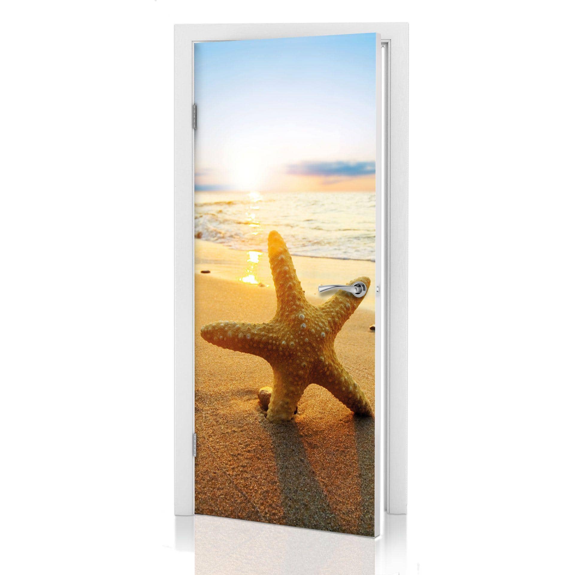 Poster de Porte - Étoile de Mer dans le sable