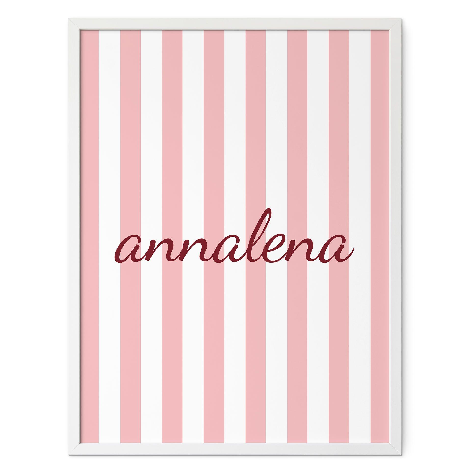 Personlige plakat-striber i pink